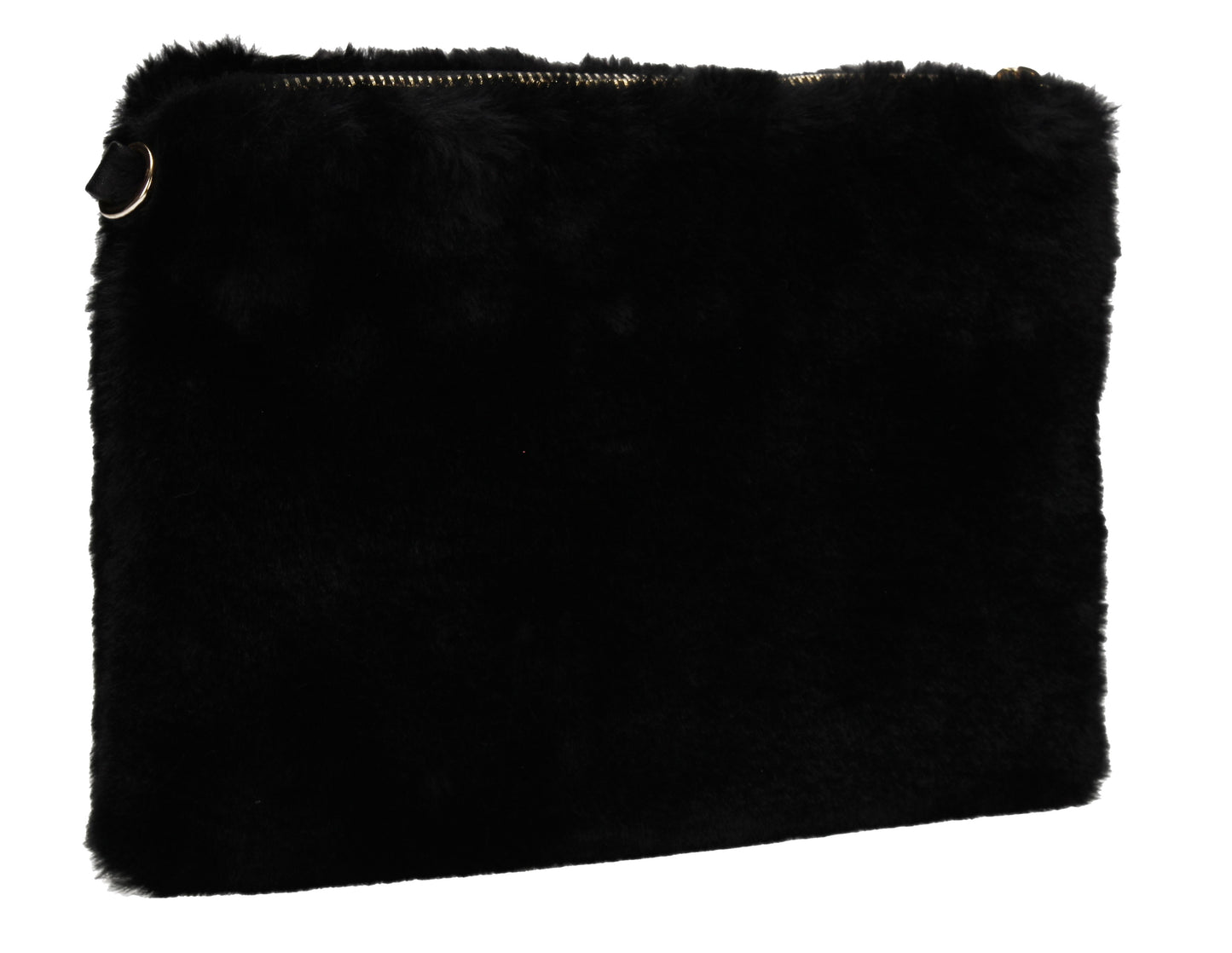 Lillie Slim Faux Fur Clutch Bag Black