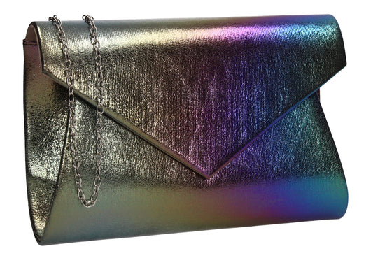 Karina Rainbow Style Clutch Bag Blue