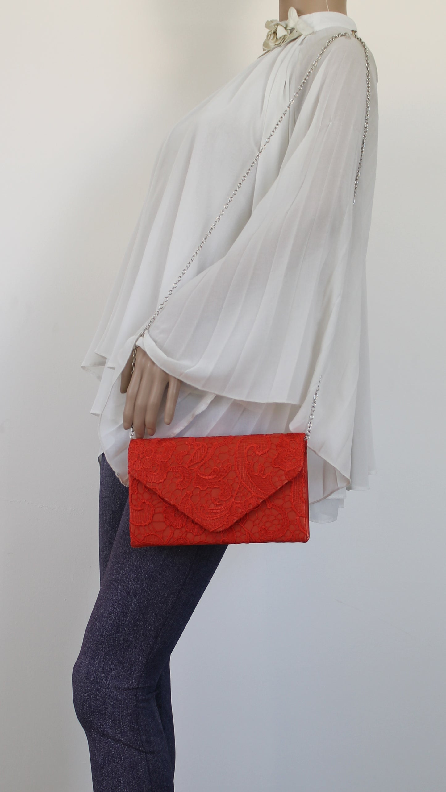Holly Lace Clutch Bag Coral