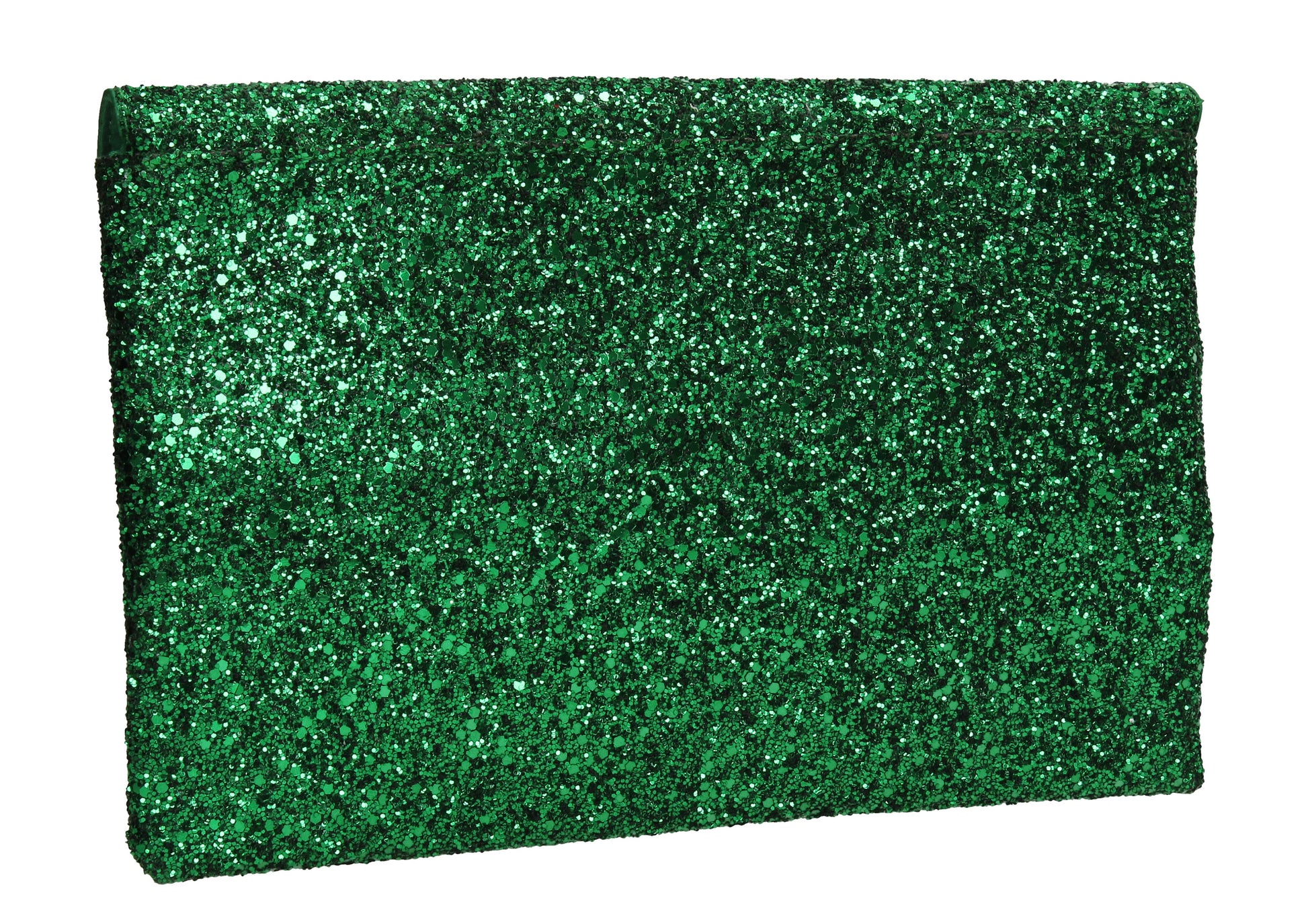 SWANKYSWANS Gean Sequin & Glitter Slim Clutch Bag Green