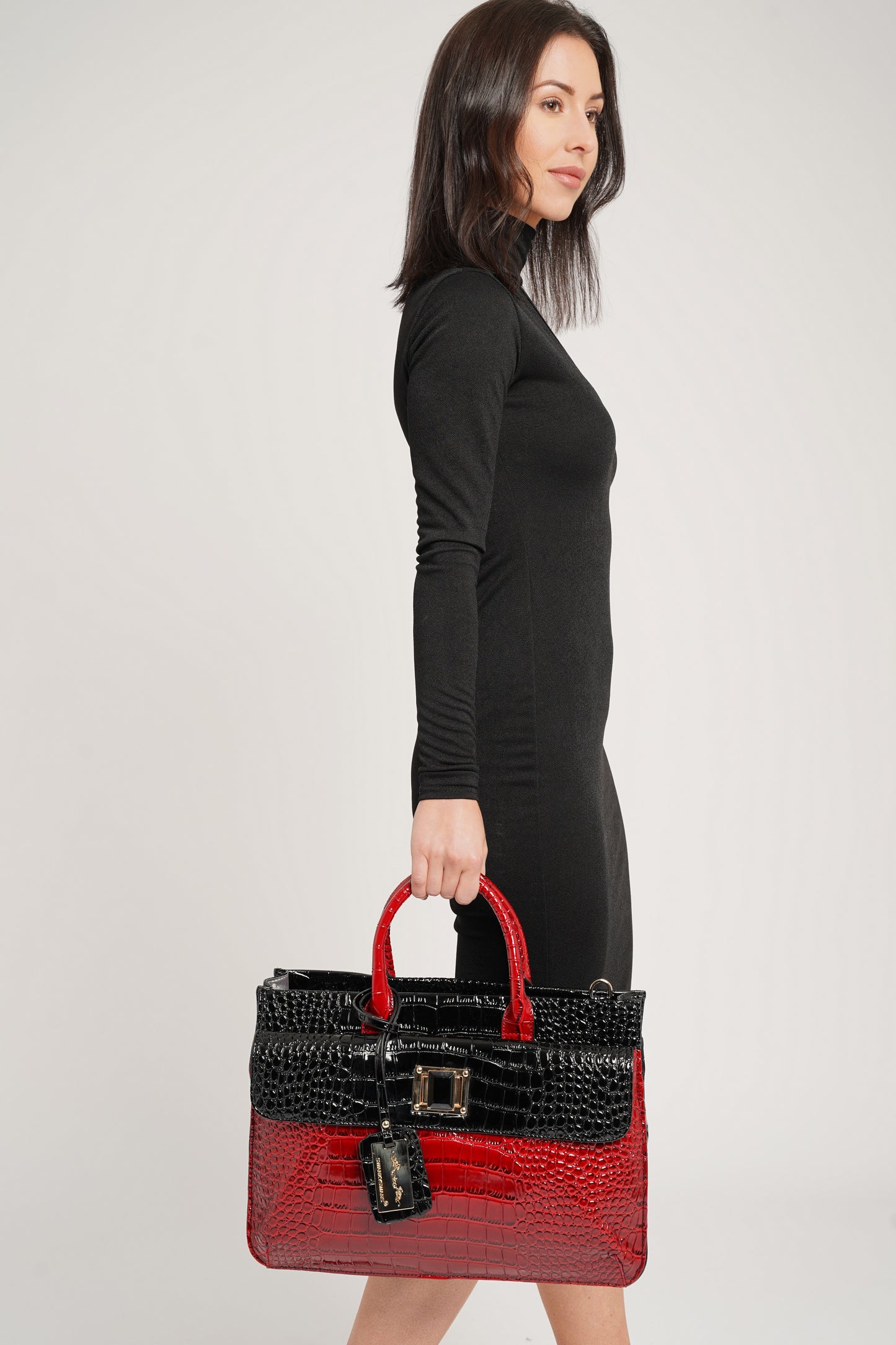Bedford Handbag Black & Red