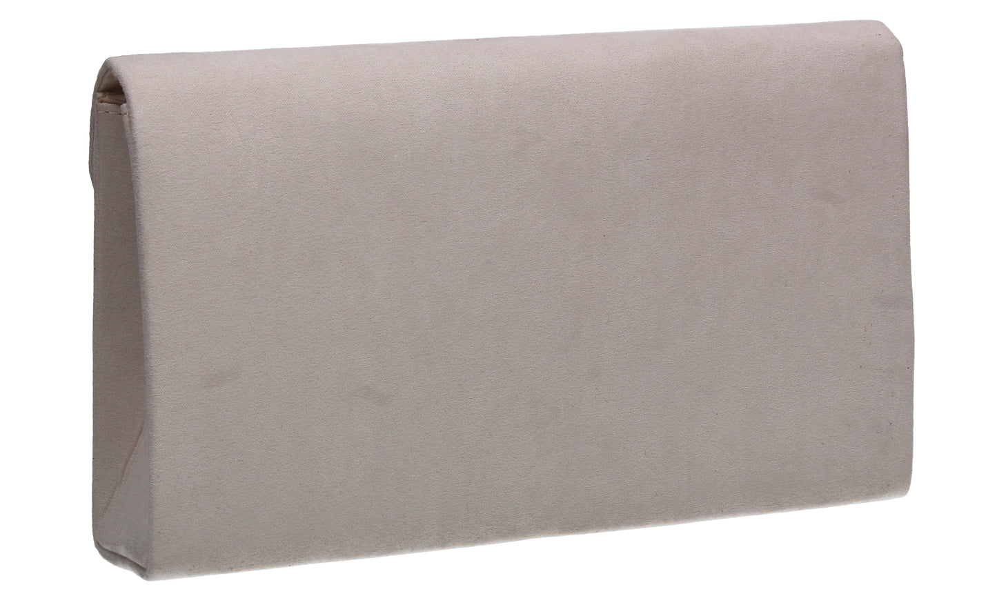 Poppy Faux Suede Envelope Clutch Bag Ivory