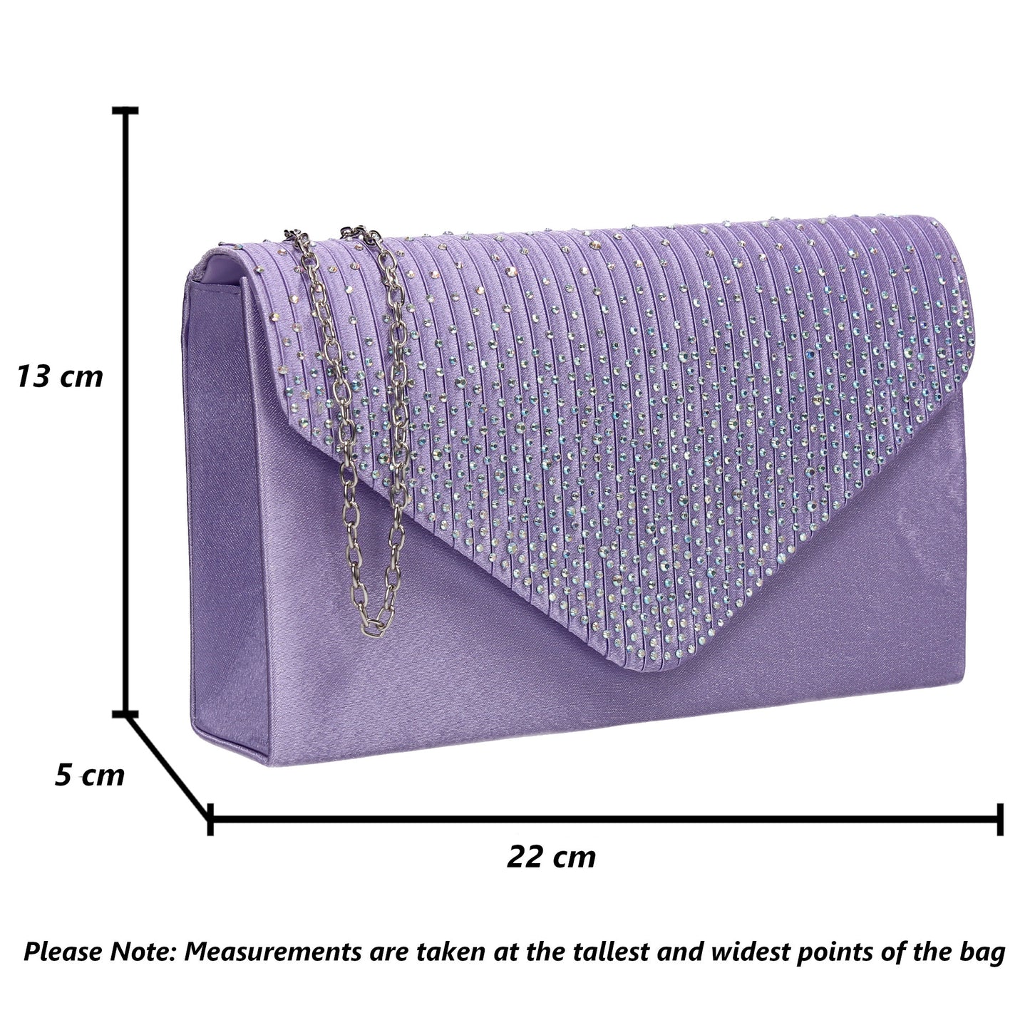 Abby Diamante Clutch Bag Lilac