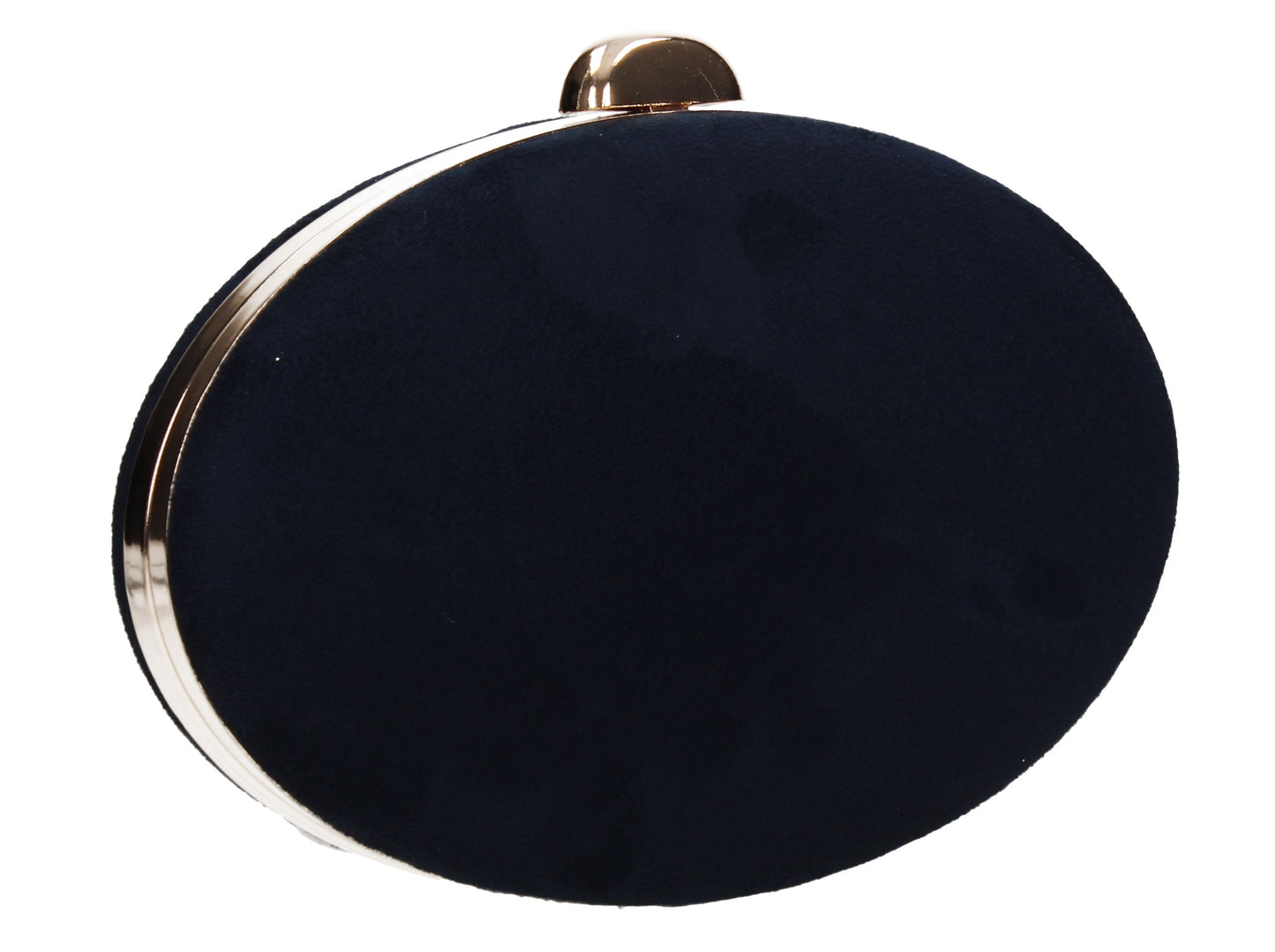 Alisha Circular Faux Suede Style Clutch Bag Navy Blue