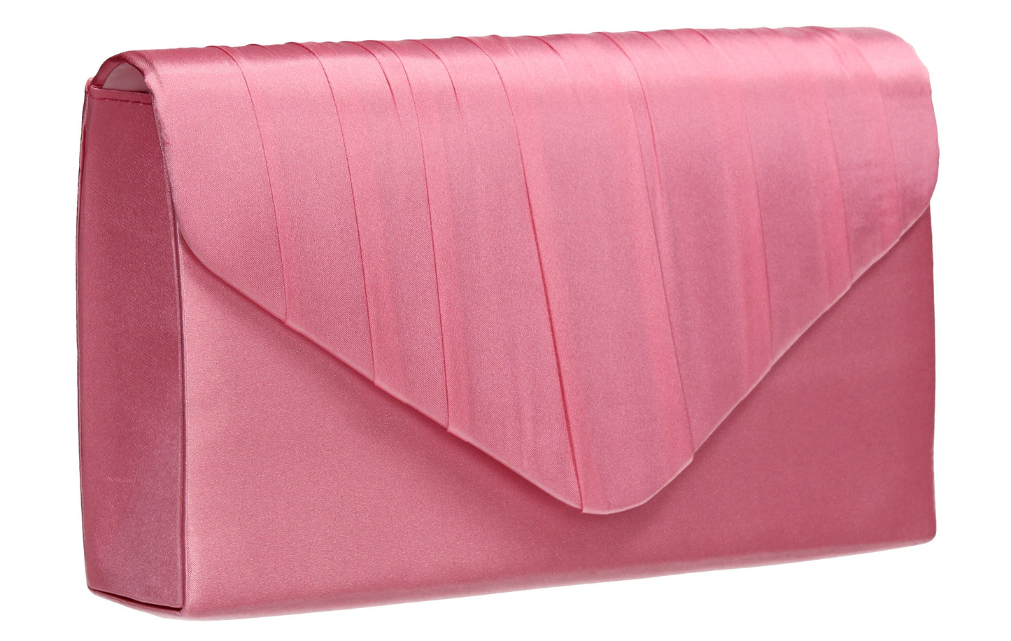 Chantel Beautiful Satin Envelope Clutch Bag Pink