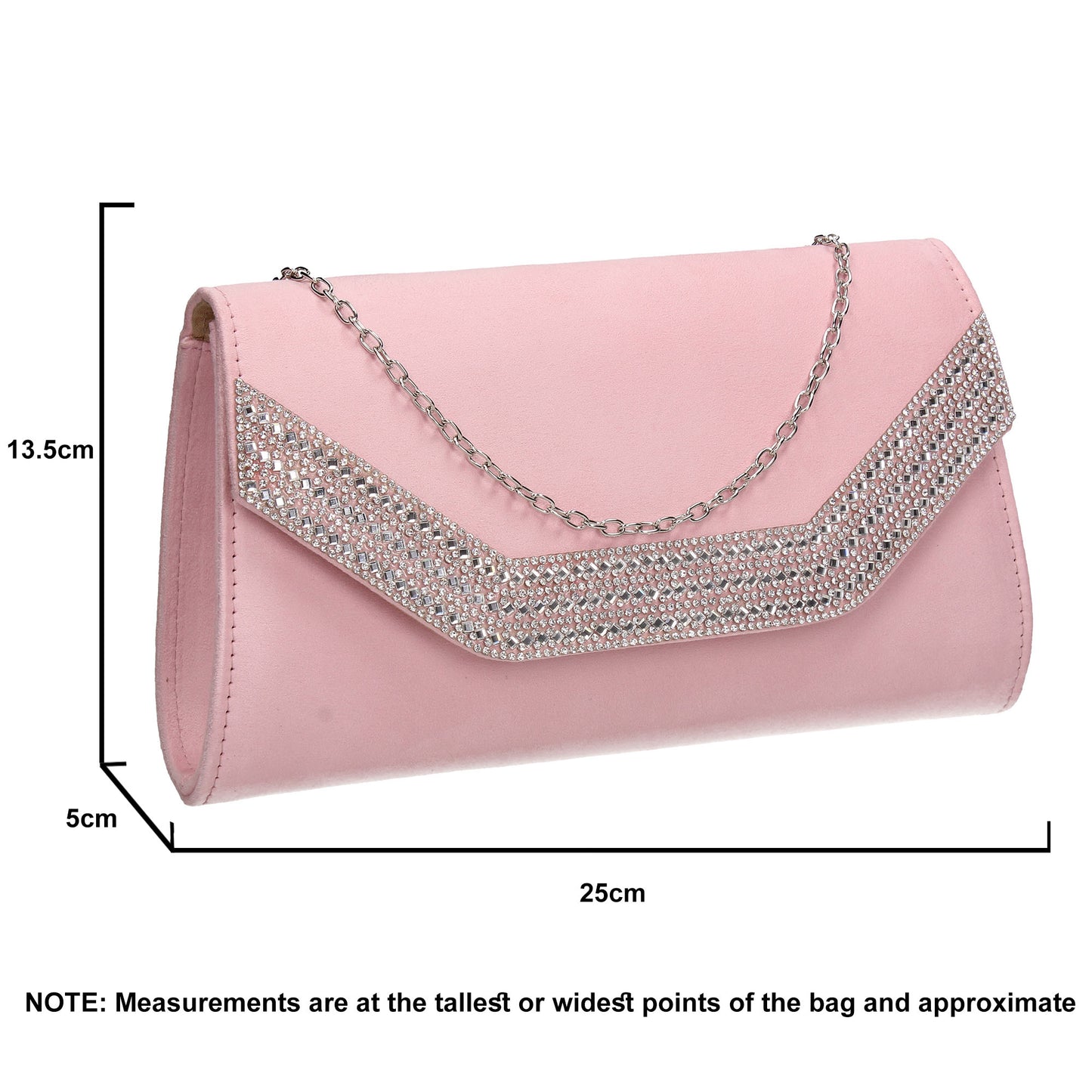 SWANKYSWANS Harper Clutch Bag Pink Cute Cheap Clutch Bag For Weddings School and Work