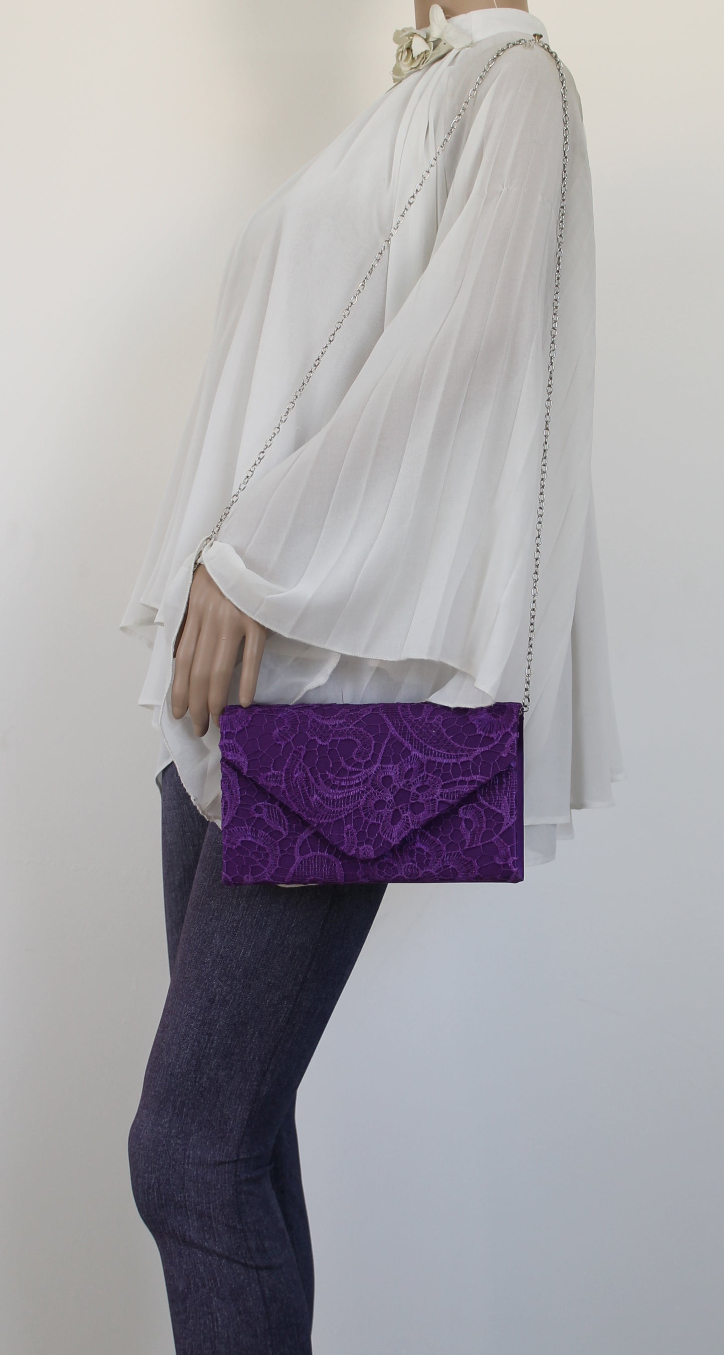 Holly Lace Clutch Bag Purple