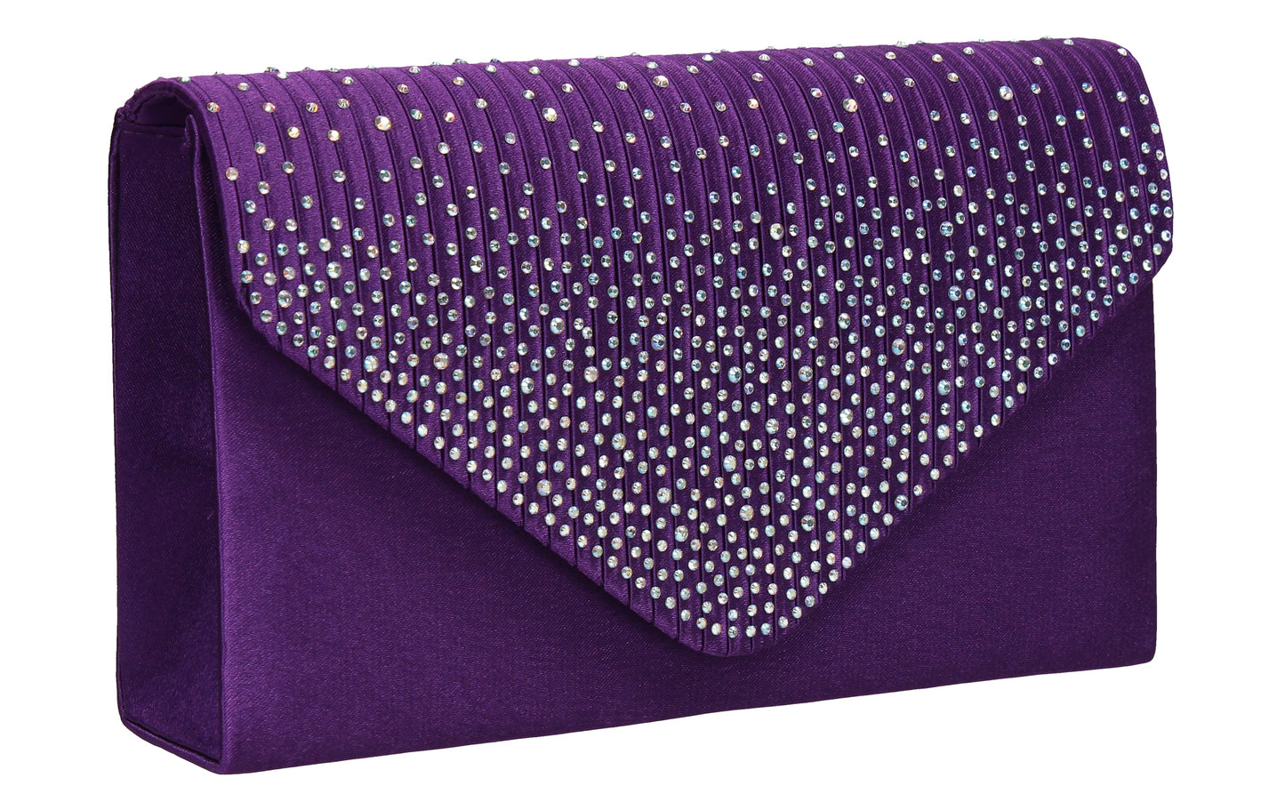 Abby Diamante Clutch Bag Purple