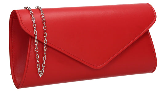 Lora Plain Envelope Clutch Bag Red