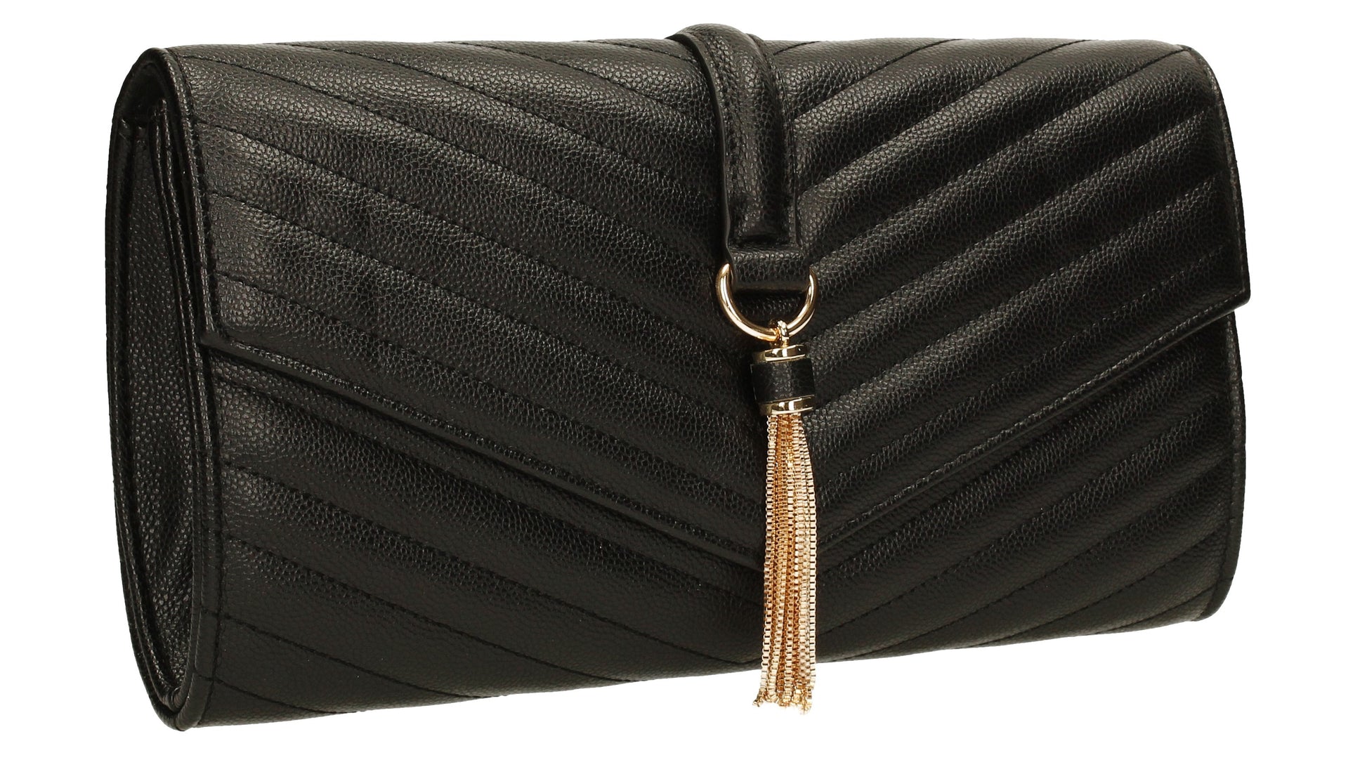 SWANKYSWANS Temperley Clutch Bag Black Cute Cheap Clutch Bag For Weddings School and Work