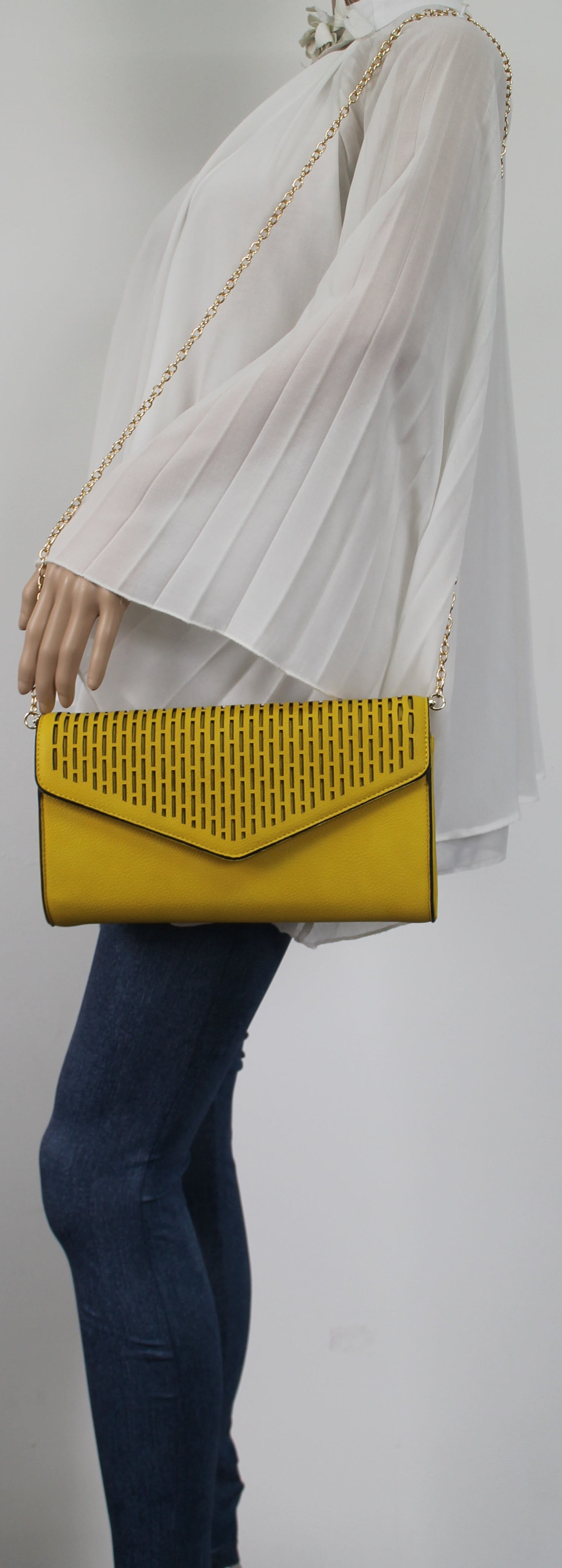 SWANKYSWANS Andrea Clutch Bag Yellow Cute Cheap Clutch Bag For Weddings School and Work
