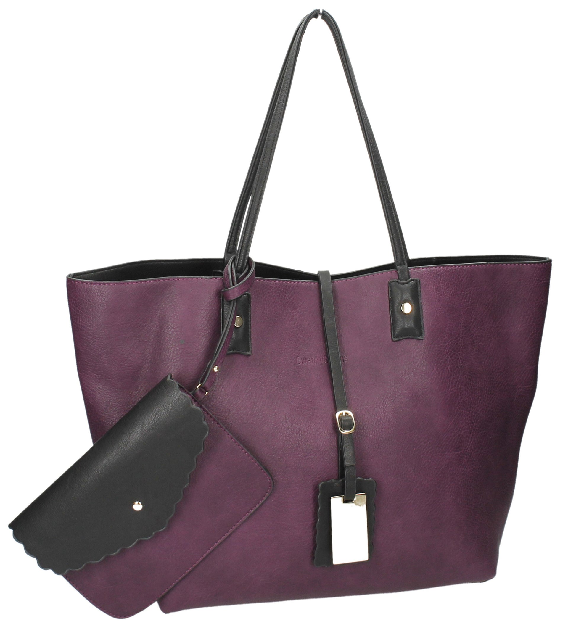 Swanky Swans Nina Reversible Handbag Purple & BlackCheap Fashion Wedding Work School