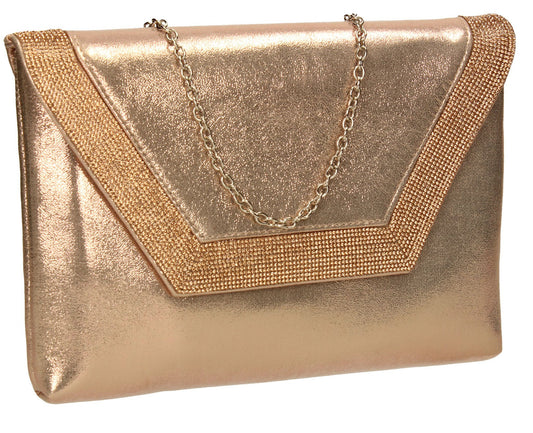 SWANKYSWANS Lilly Clutch Bag Champagne Cute Cheap Clutch Bag For Weddings School and Work