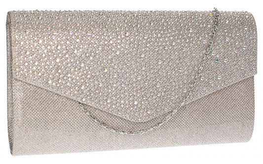 SWANKYSWANS Montary Clutch Bag Champagne Cute Cheap Clutch Bag For Weddings School and Work