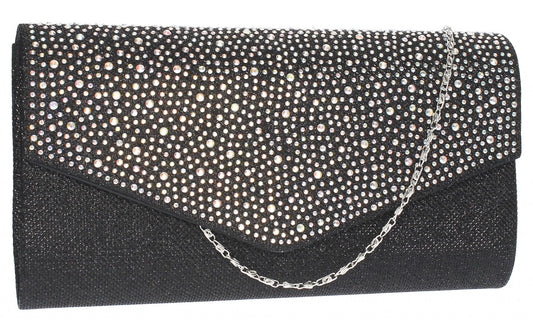 SWANKYSWANS Montary Clutch Bag Black/Silver Cute Cheap Clutch Bag For Weddings School and Work