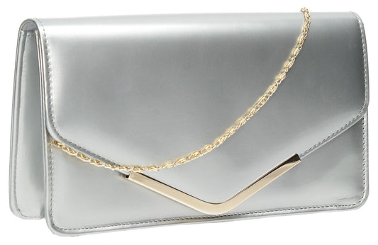 SWANKYSWANS Paris Clutch Bag Silver Cute Cheap Clutch Bag For Weddings School and Work