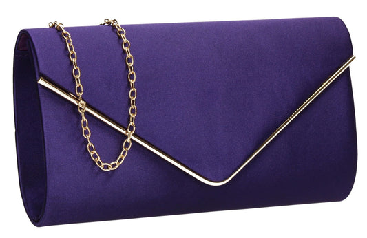SWANKYSWANS Olivia Clutch Bag Purple Cute Cheap Clutch Bag For Weddings School and Work