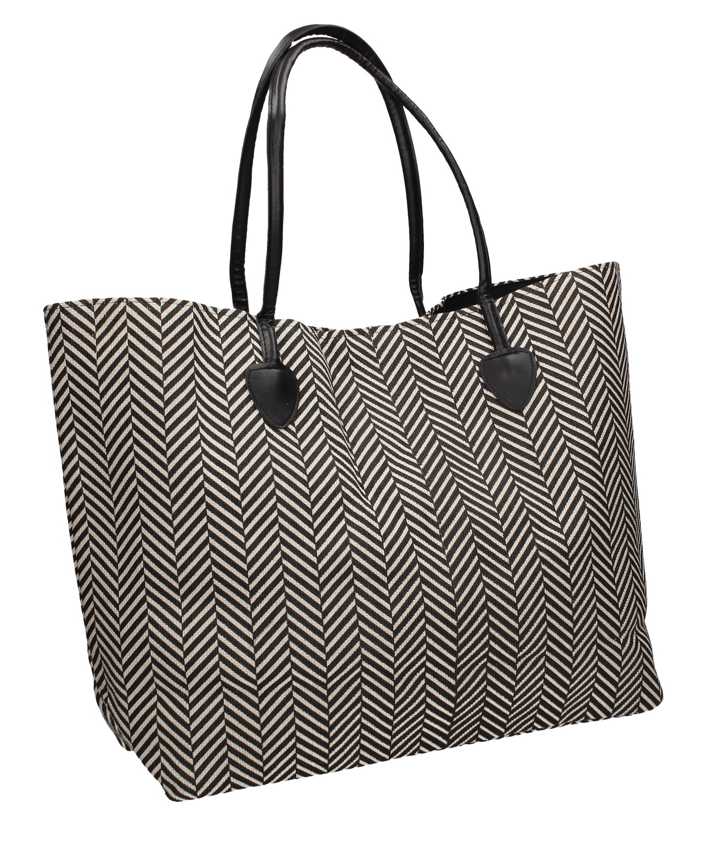 Swanky Swans Wave Print Beach Tote Bag Summer Handbag BlackPerfect for School, Weddings, Day out!