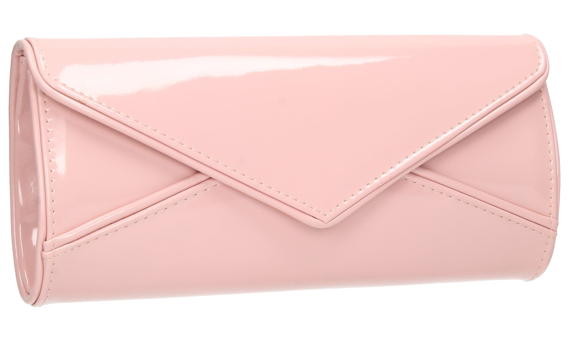 SWANKYSWANS Perry Patent Clutch Bag Blush Cute Cheap Clutch Bag For Weddings School and Work