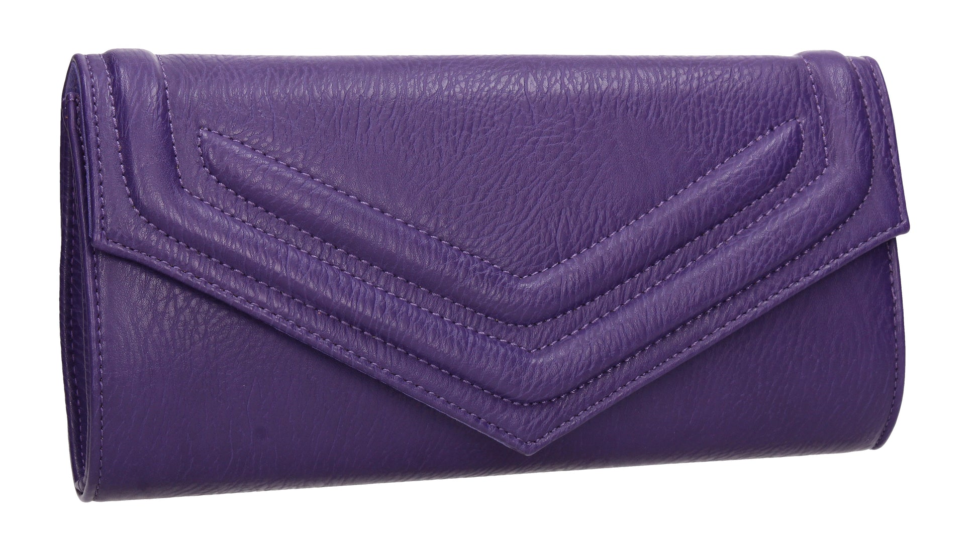 SWANKYSWANS Skye Plain V Clutch Bag Purple Cute Cheap Clutch Bag For Weddings School and Work