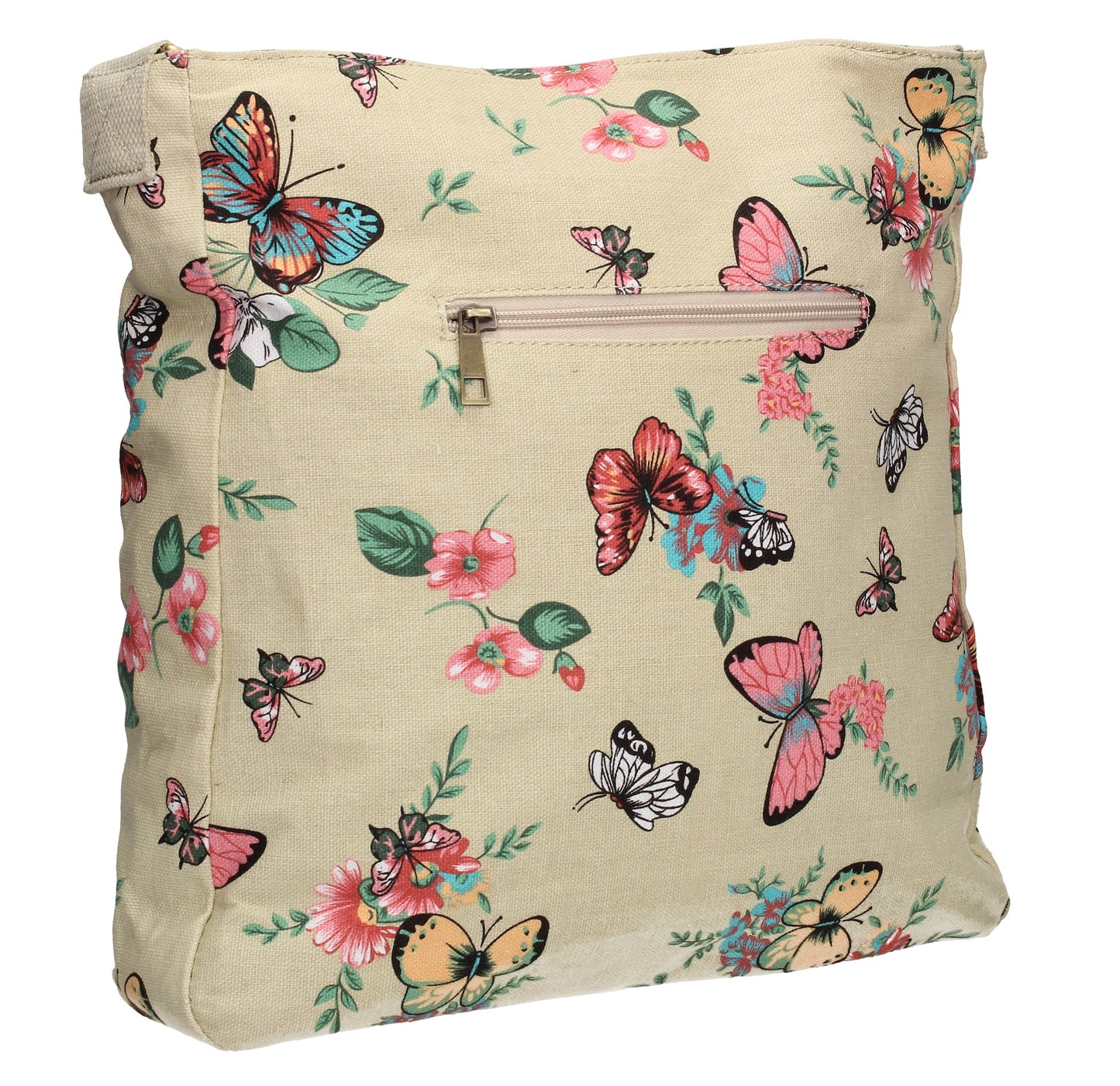Swanky Swans Casper Butterfly Print Crossbody Bag in BeigeWomens Girls Boys School Crossbody Animal Cute