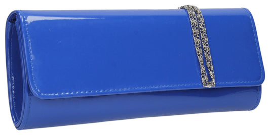 SWANKYSWANS Jasmine Patent Clutch Bag Blue Cute Cheap Clutch Bag For Weddings School and Work