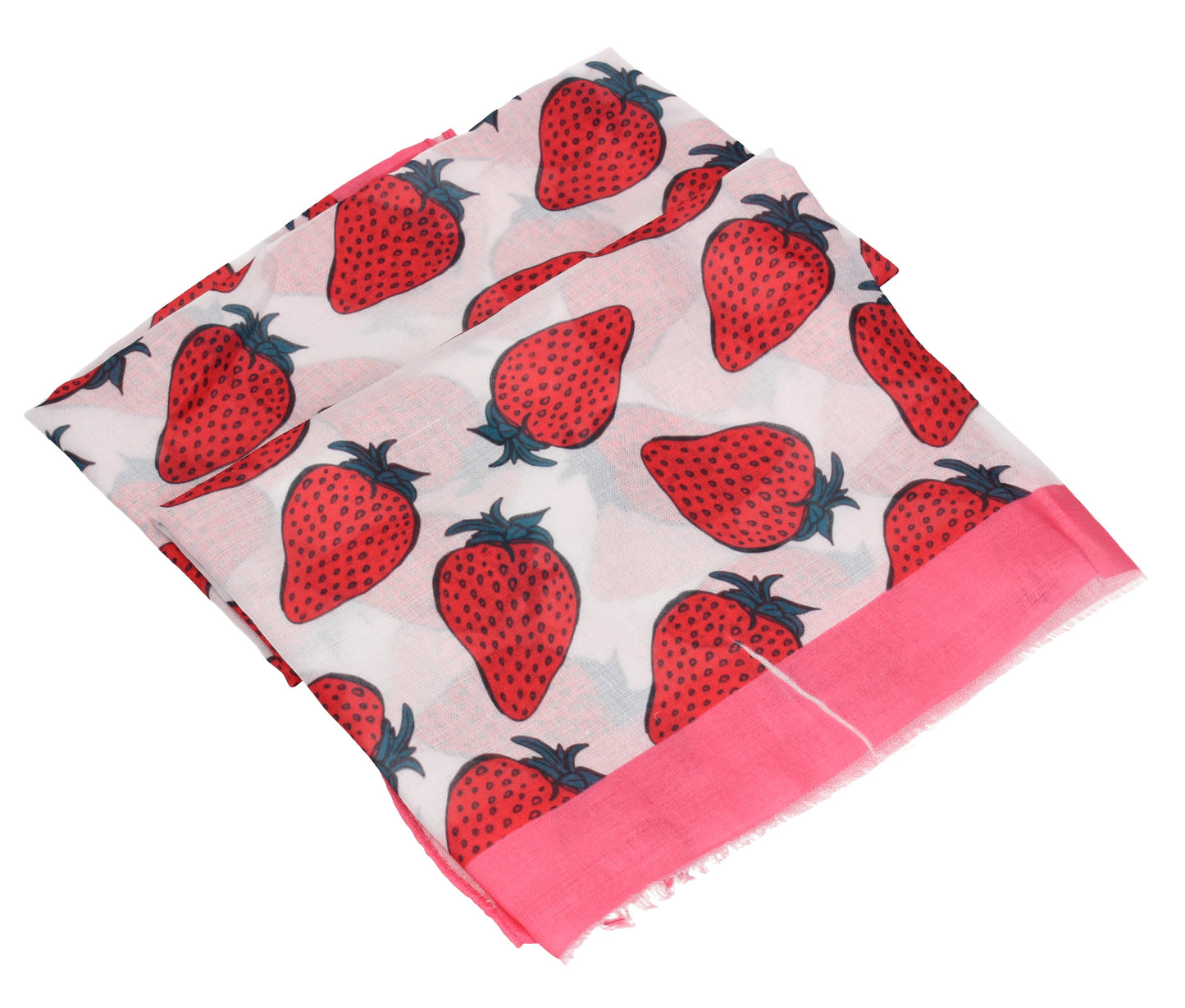 Strawberry Fruit Print Scarf Pink