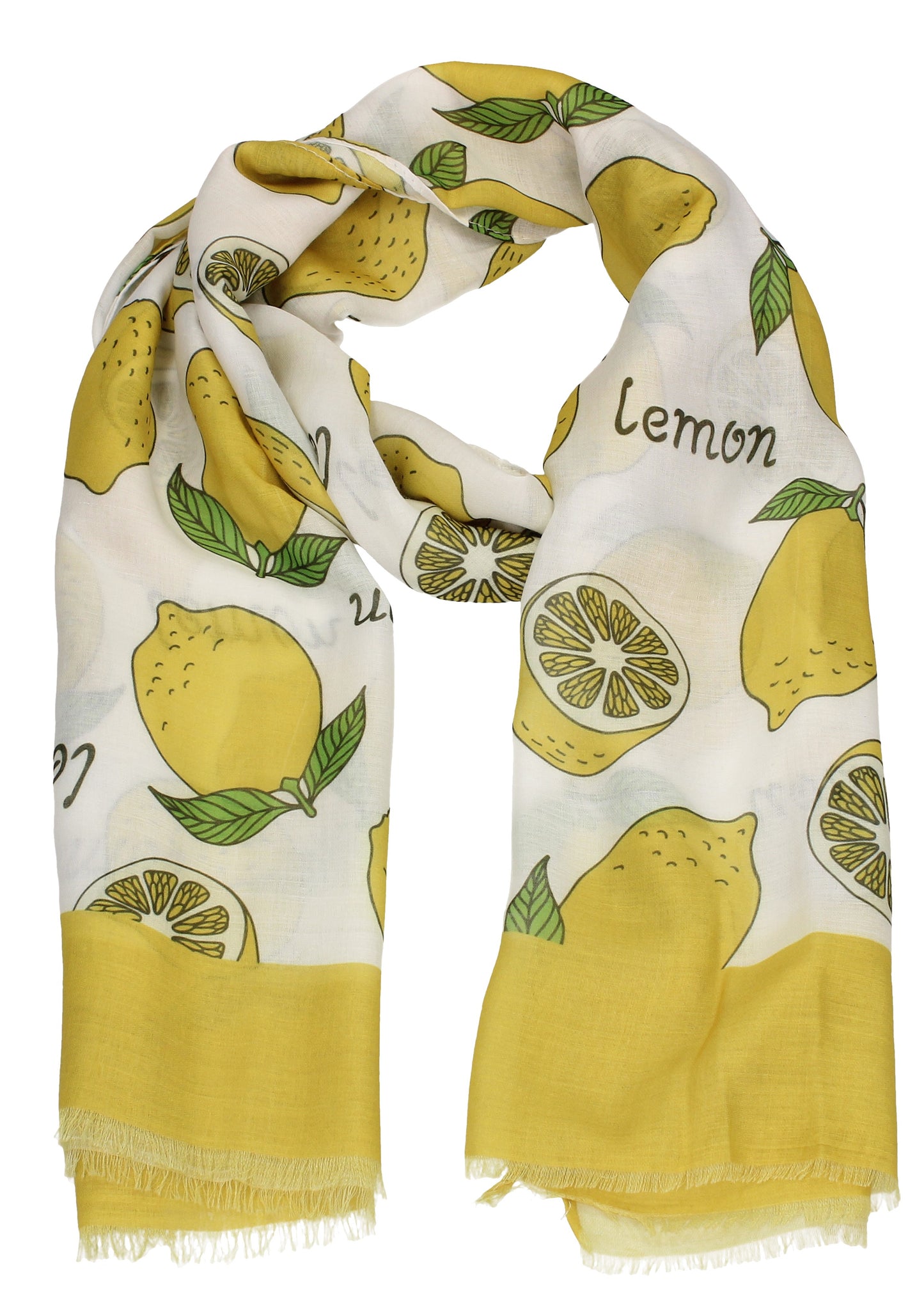 Lemon Fruit Print Scarf Yellow