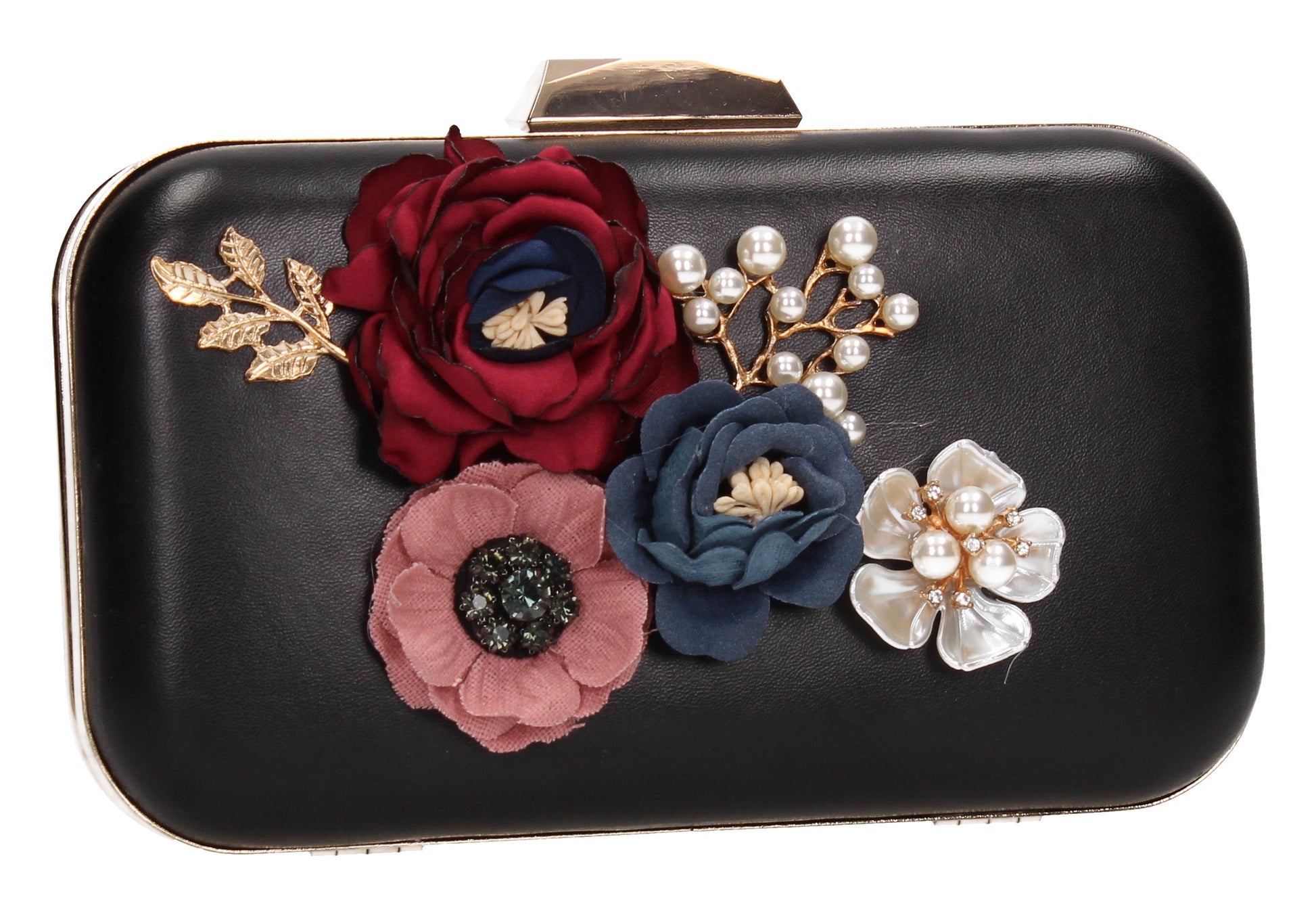 SWANKYSWANS Eliza Floral Clutch Bag Black Cute Cheap Clutch Bag For Weddings School and Work