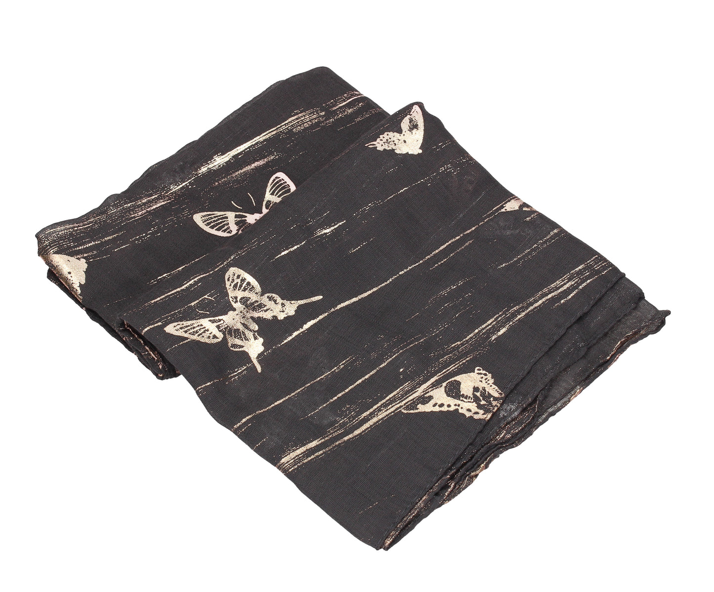 Sarah Butterfly Rose Gold Foil Scarf Grey