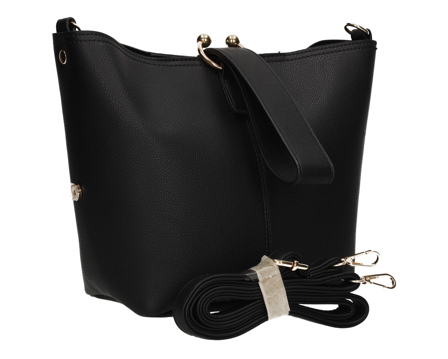 Kristina Faux Leather Bucket Bag Handbag Black