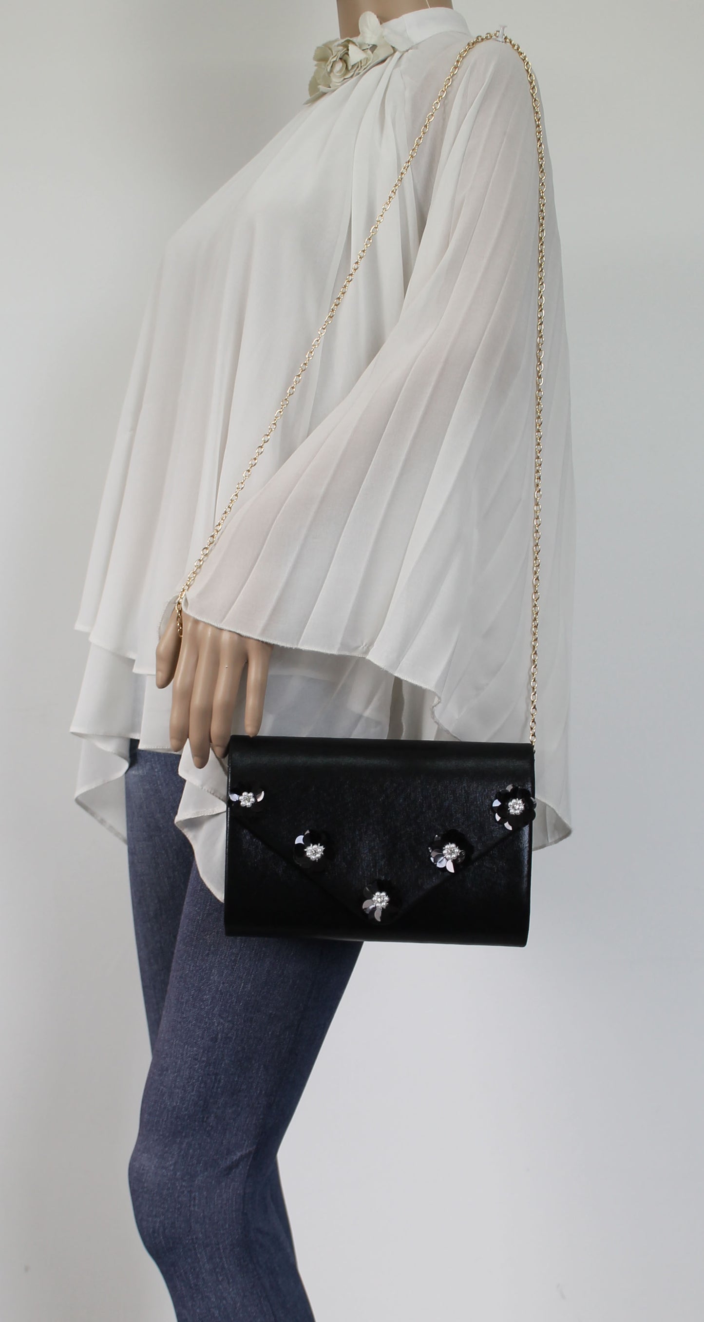 SWANKYSWANS Josie Clutch Bag Black Cute Cheap Clutch Bag For Weddings School and Work