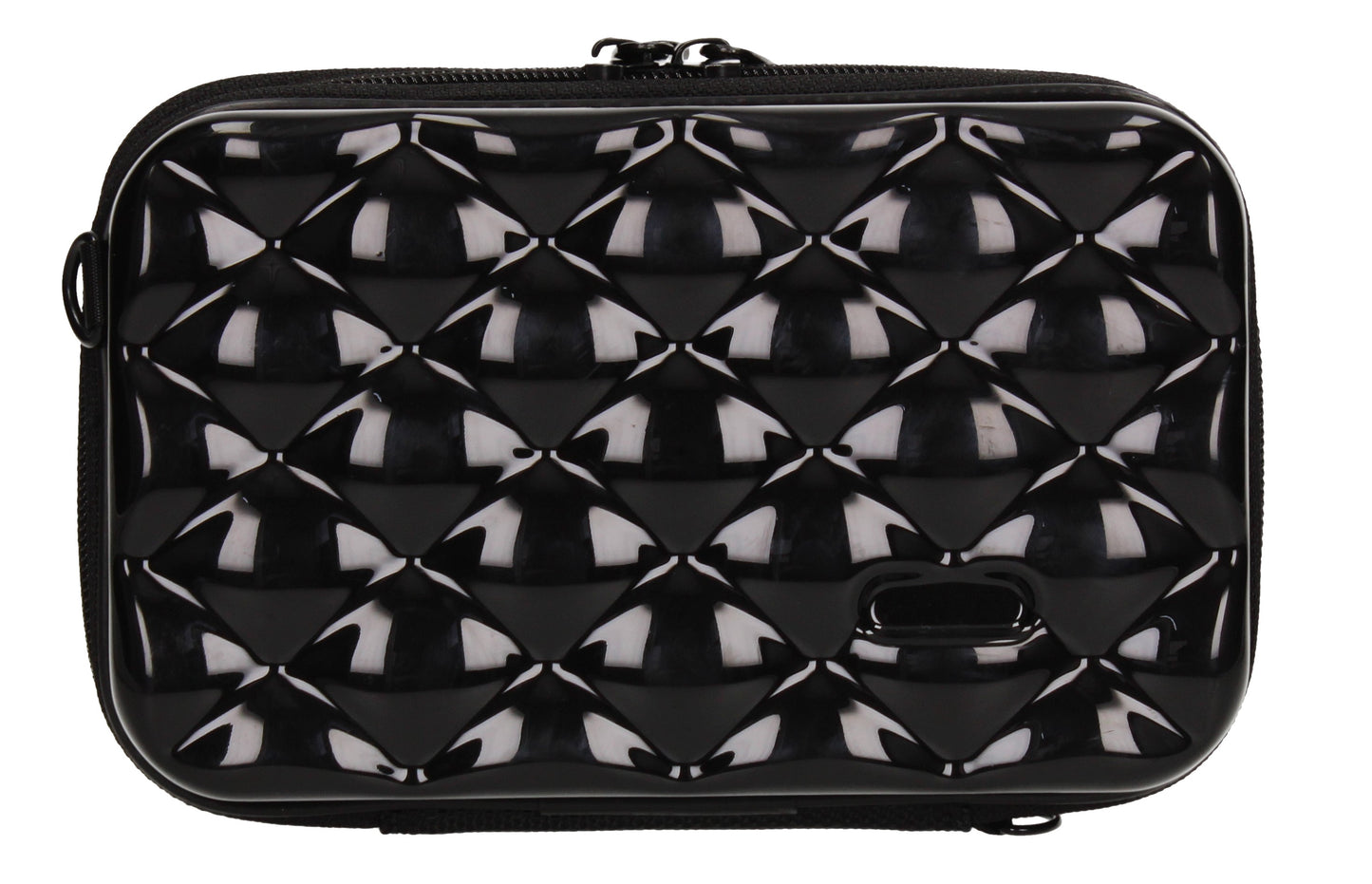Natalia Acrylic Shell Compact Box Crossbody Bag Black