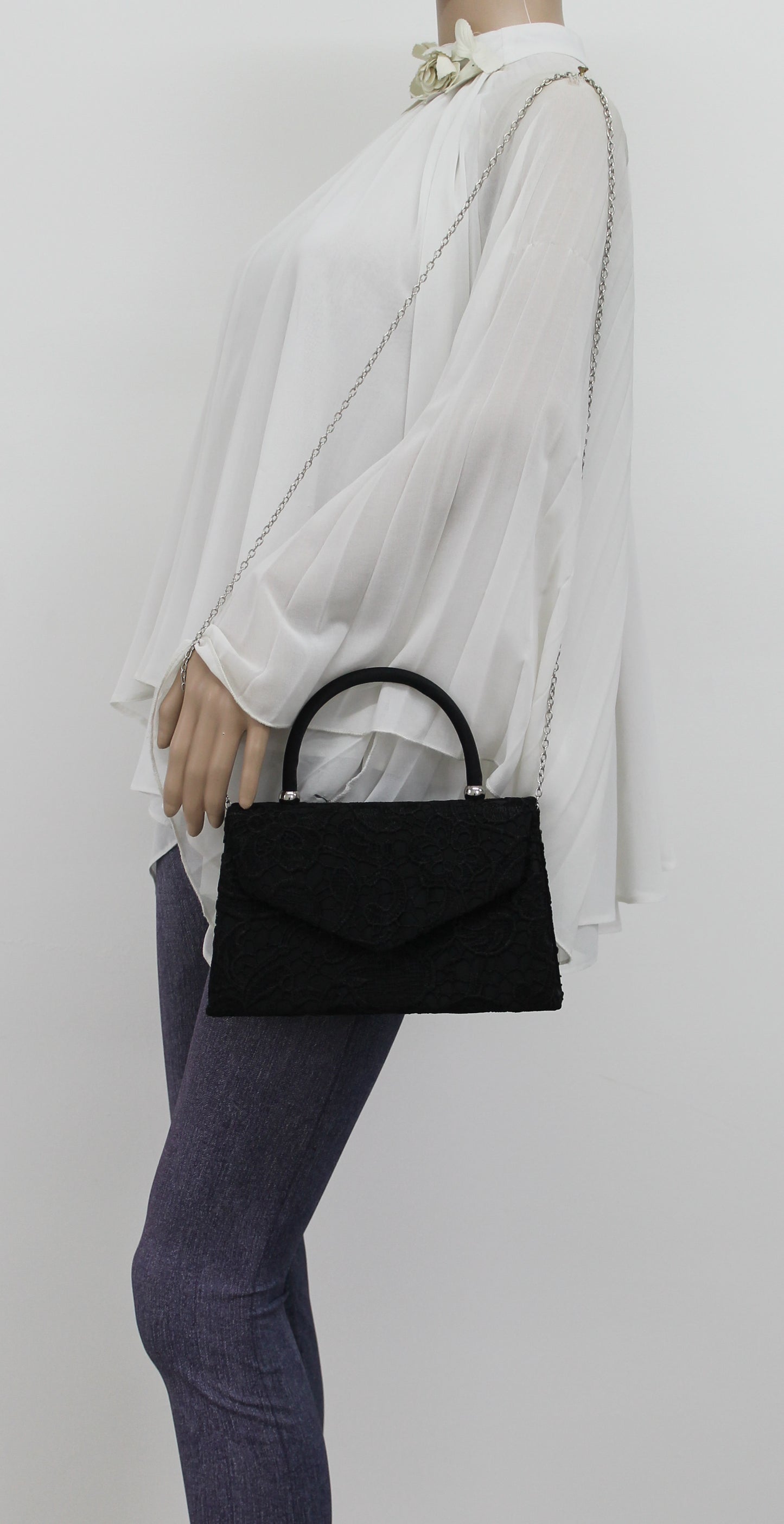 Kendall Lace Clutch Bag Black