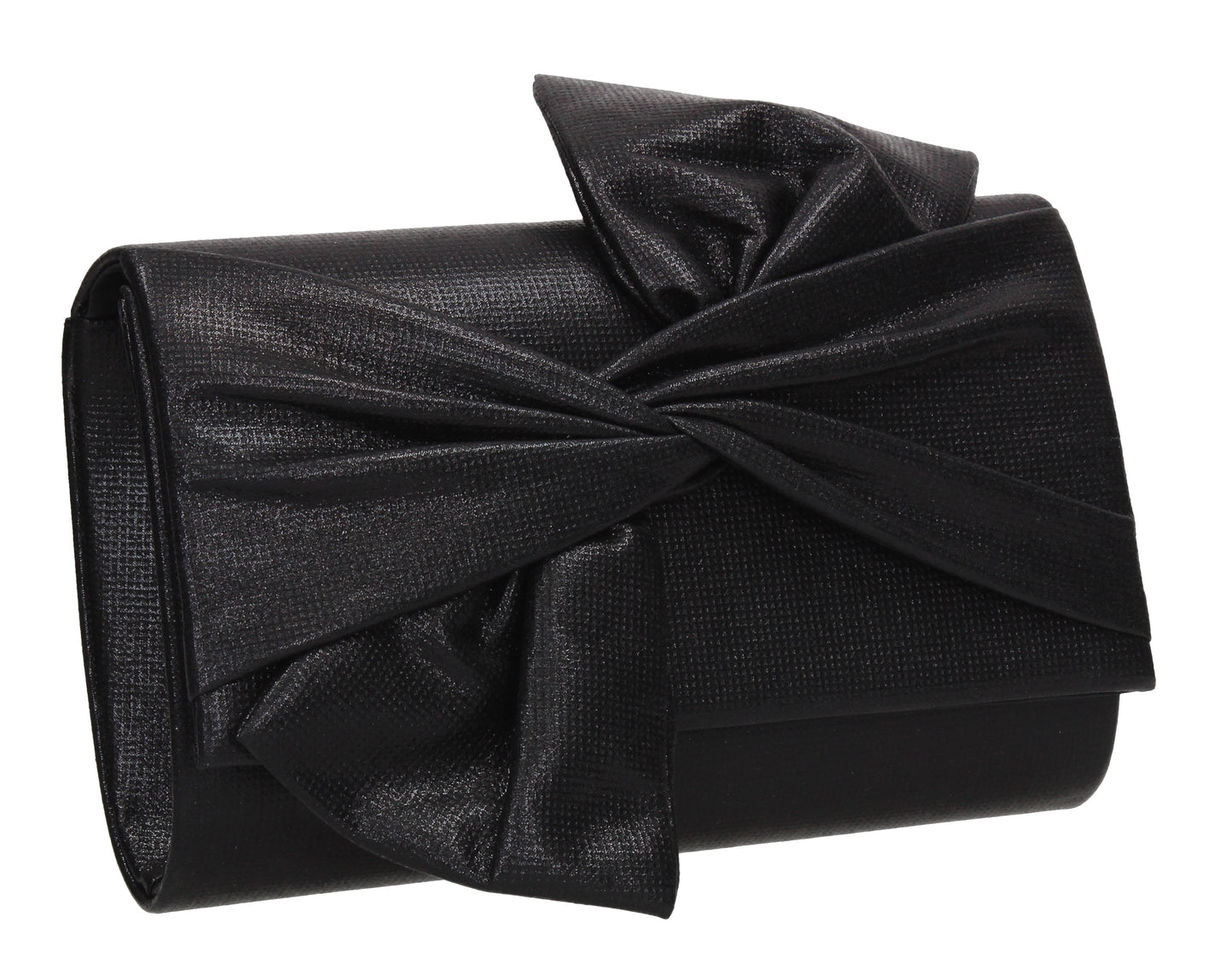 June Bow Style Clutch Bag Black