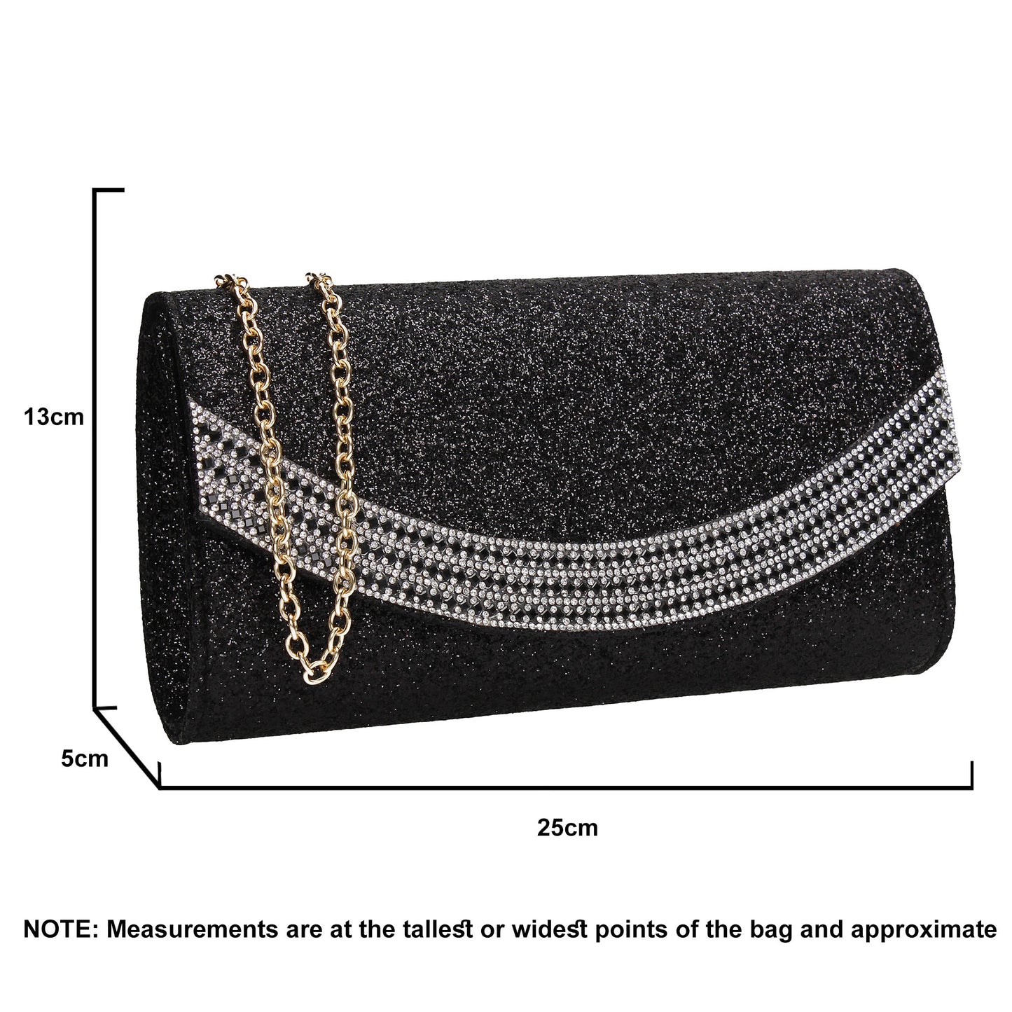 SWANKYSWANS Dakota Clutch Bag Black Cute Cheap Clutch Bag For Weddings School and Work
