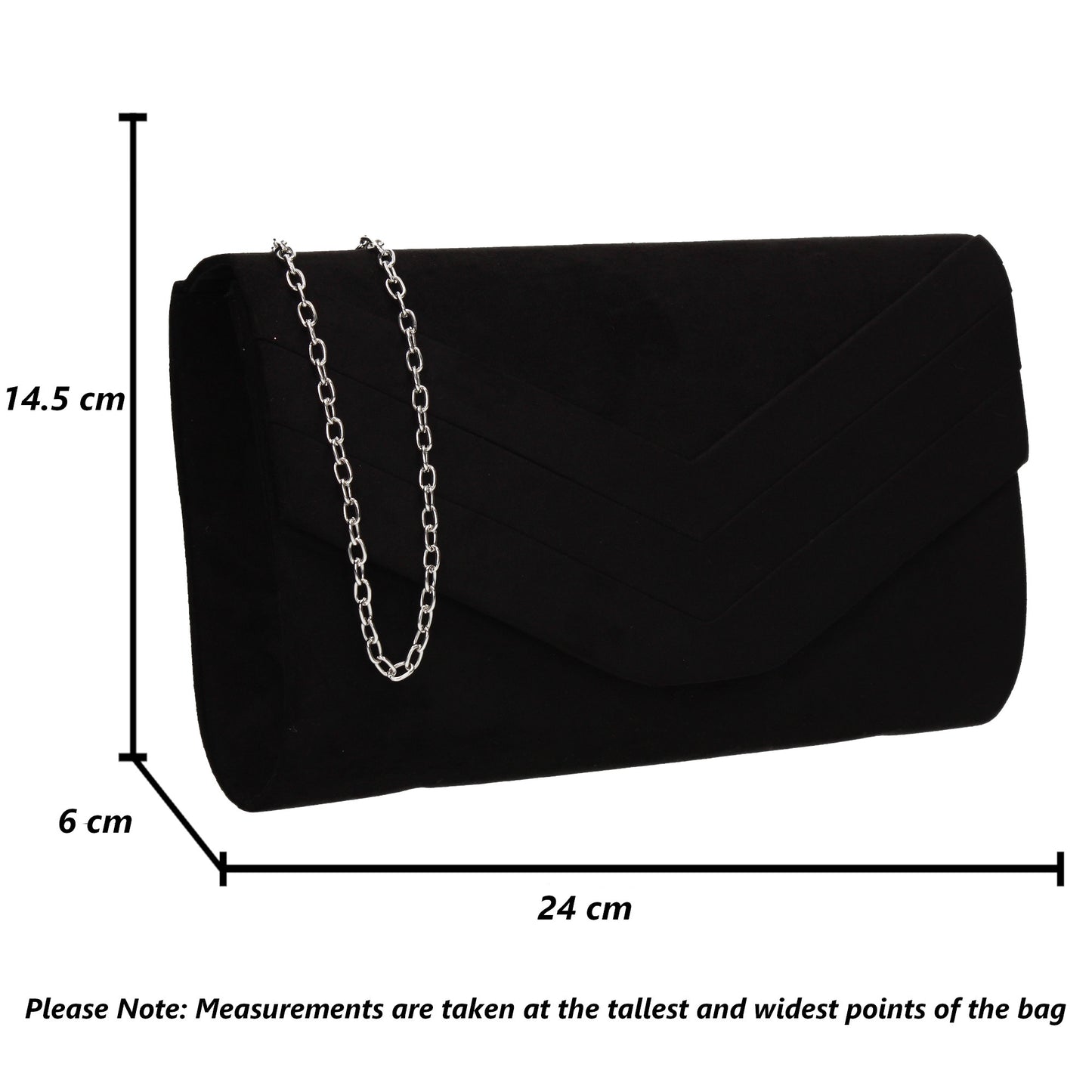 Samantha V Detail Clutch Bag Black