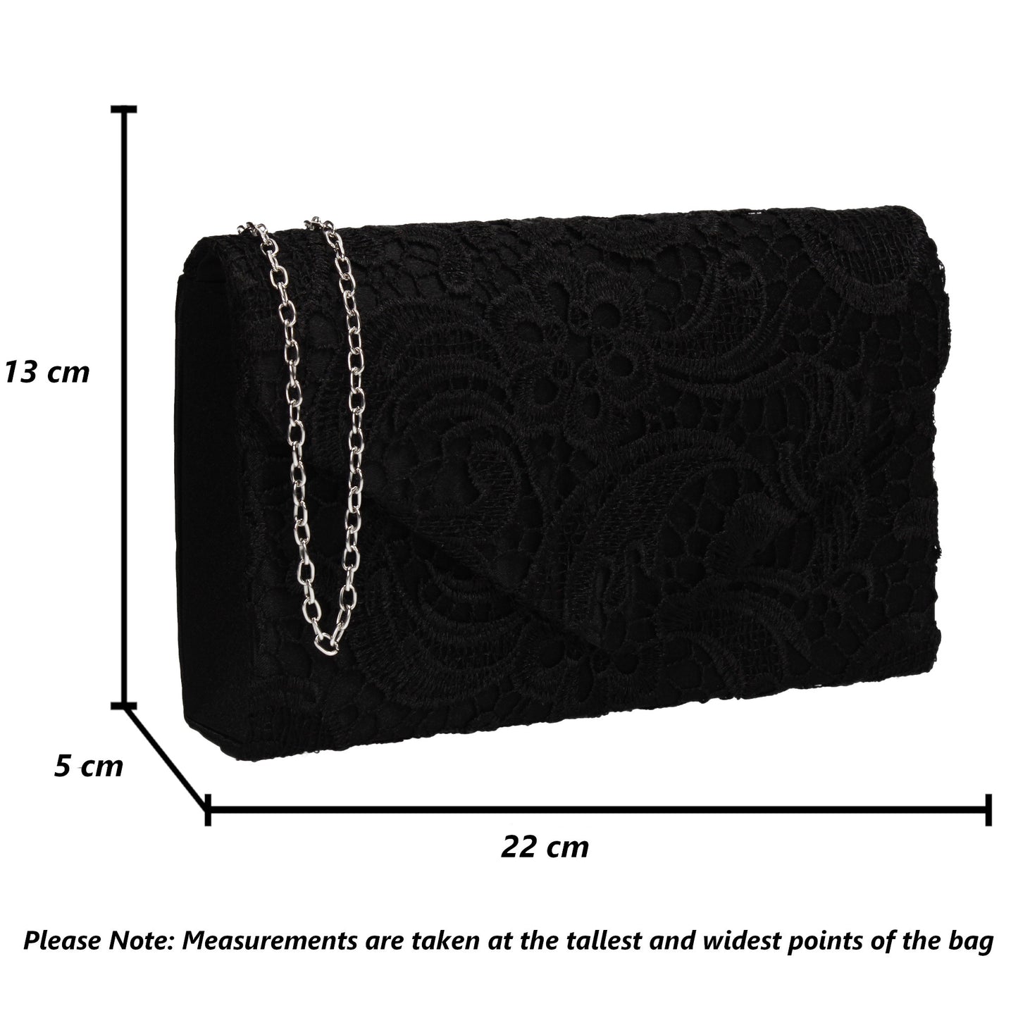 Holly Lace Clutch Bag Black