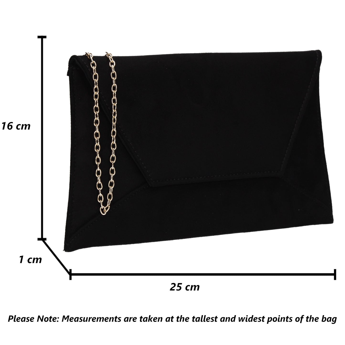 Dory Envelope Clutch Bag Black
