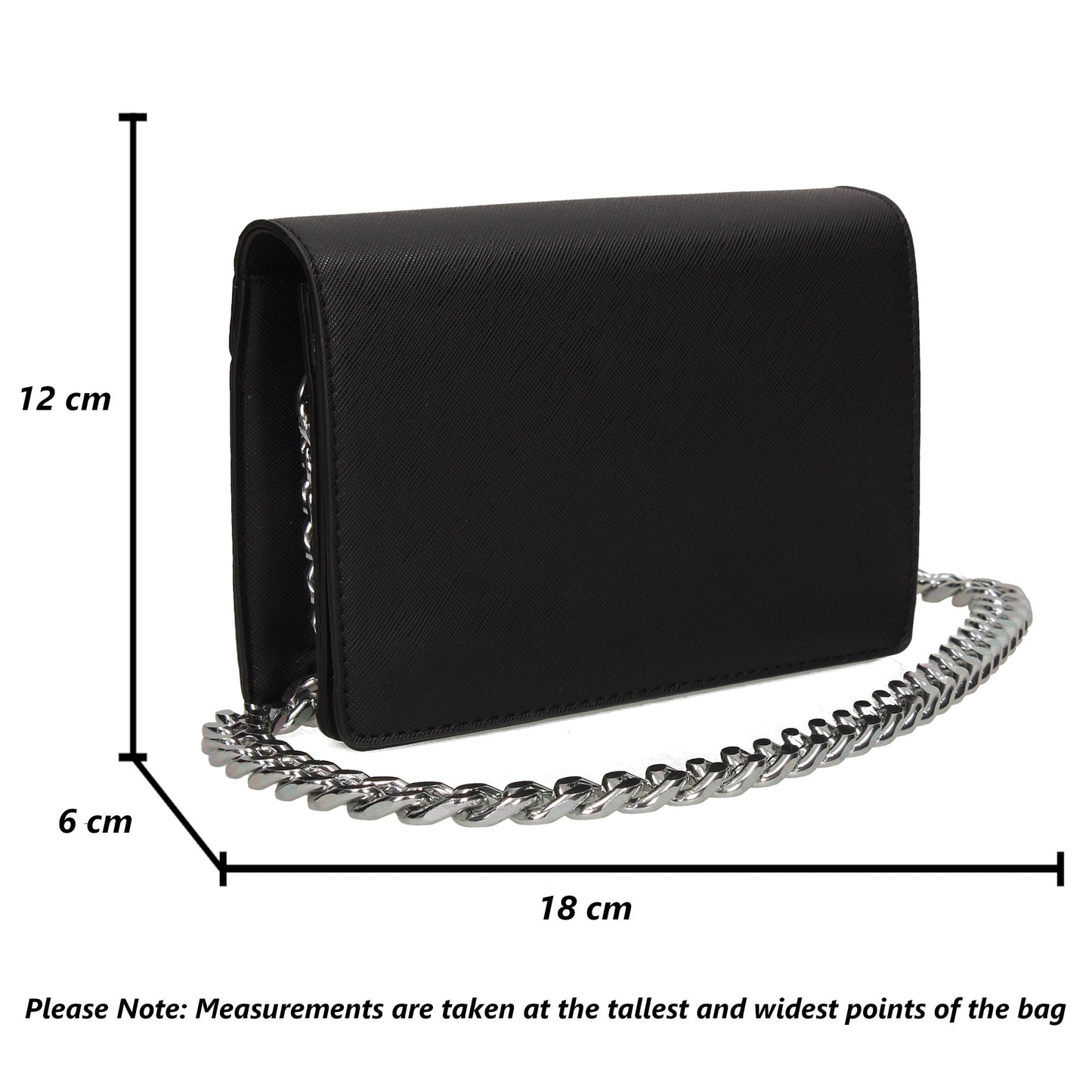 Thea Flapover Faux Leather Crossbody Mini Bag Black