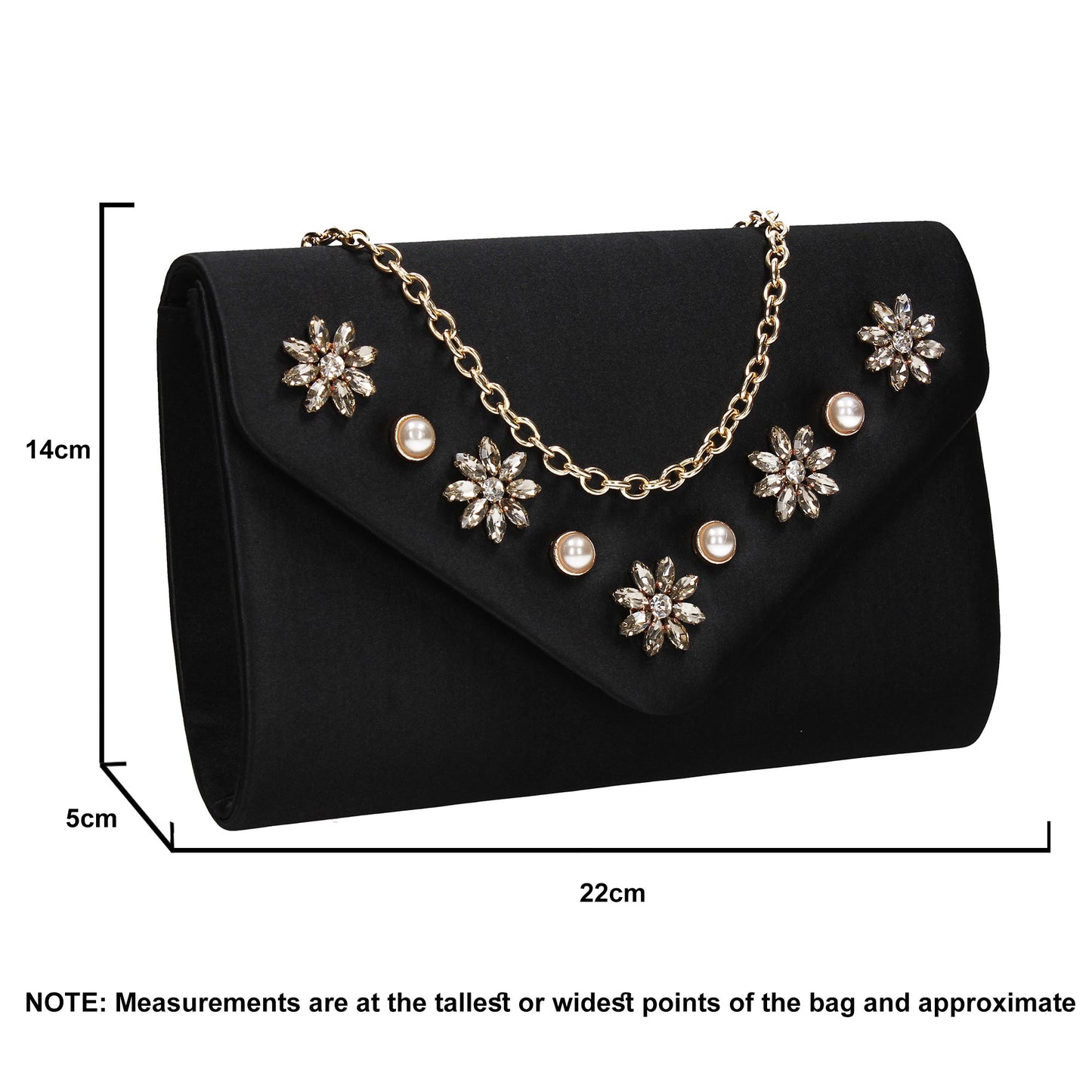 SWANKYSWANS Leila Clutch Bag Black Cute Cheap Clutch Bag For Weddings School and Work