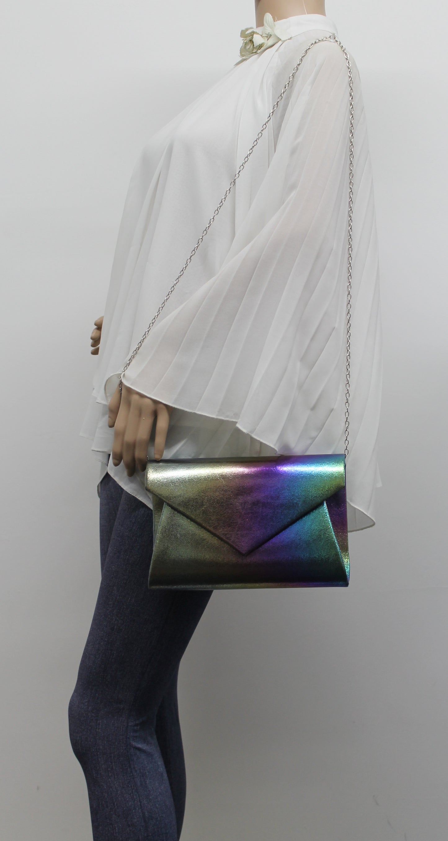 Karina Rainbow Style Clutch Bag Blue