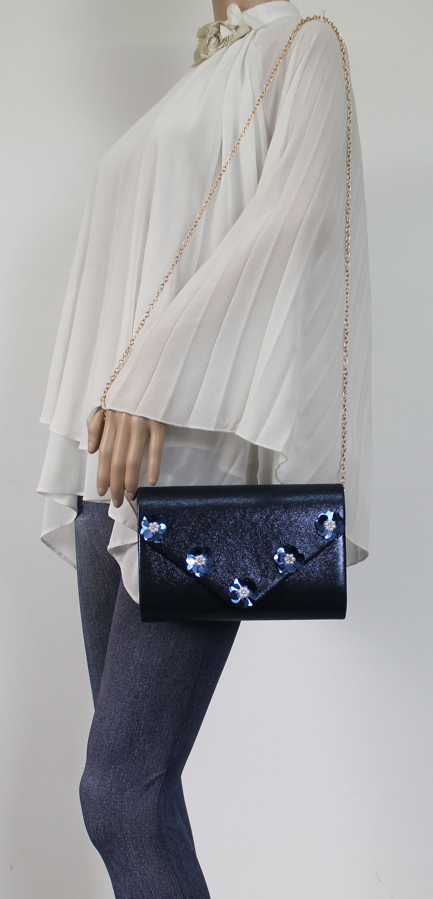 SWANKYSWANS Josie Clutch Bag Blue Cute Cheap Clutch Bag For Weddings School and Work
