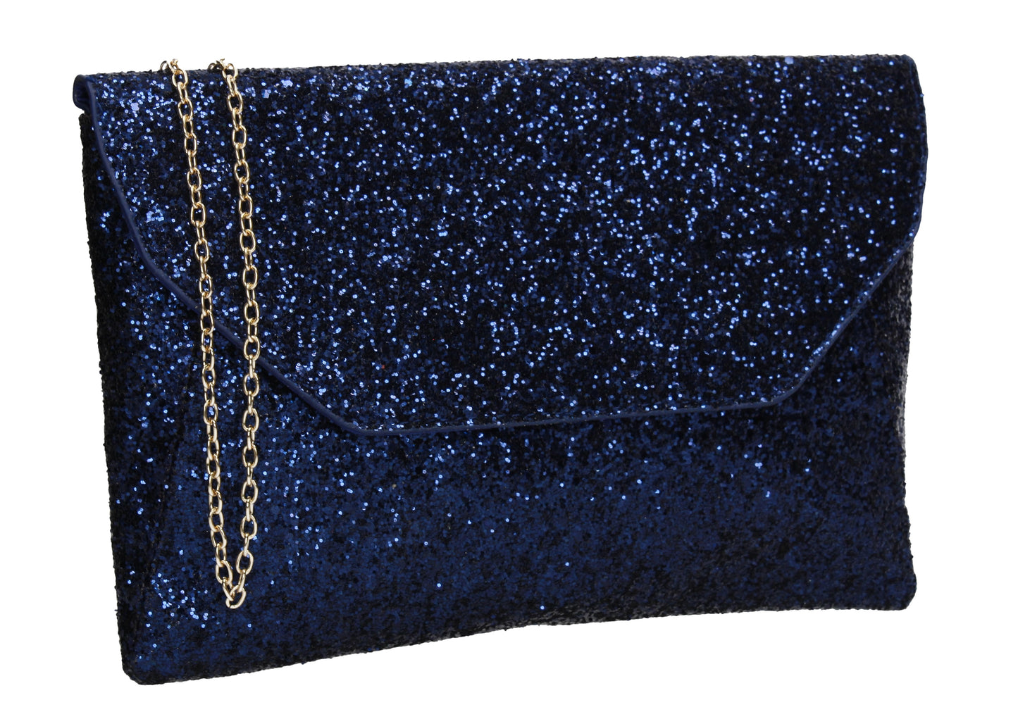 SWANKYSWANS Gean Sequin & Glitter Slim Clutch Bag Blue