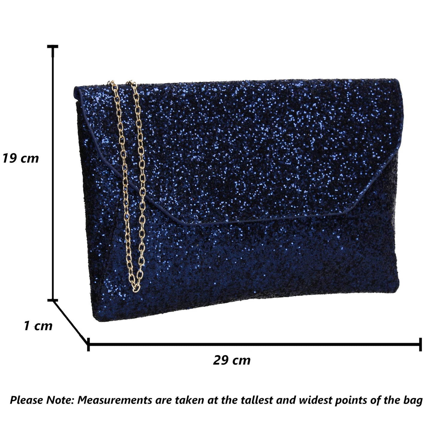 SWANKYSWANS Gean Sequin & Glitter Slim Clutch Bag Blue