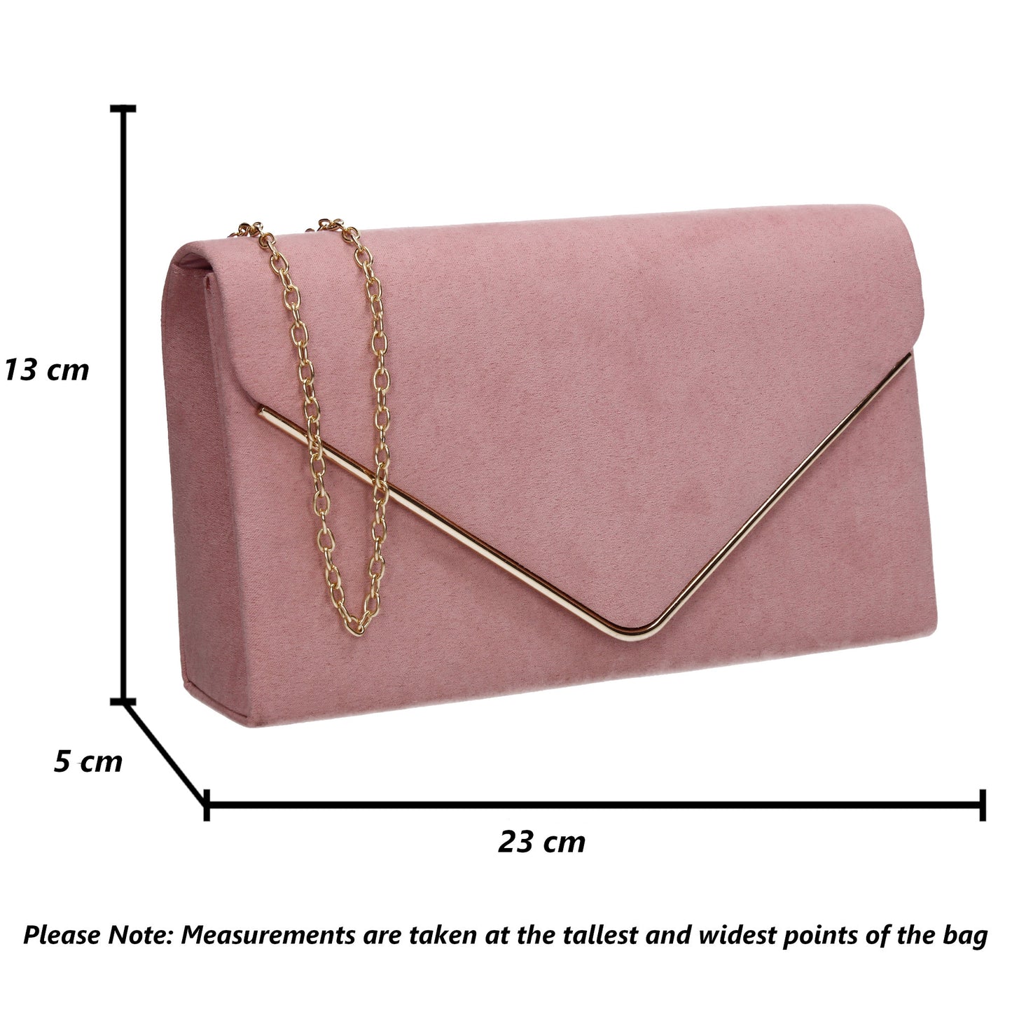 Poppy Faux Suede Envelope Clutch Bag Blush