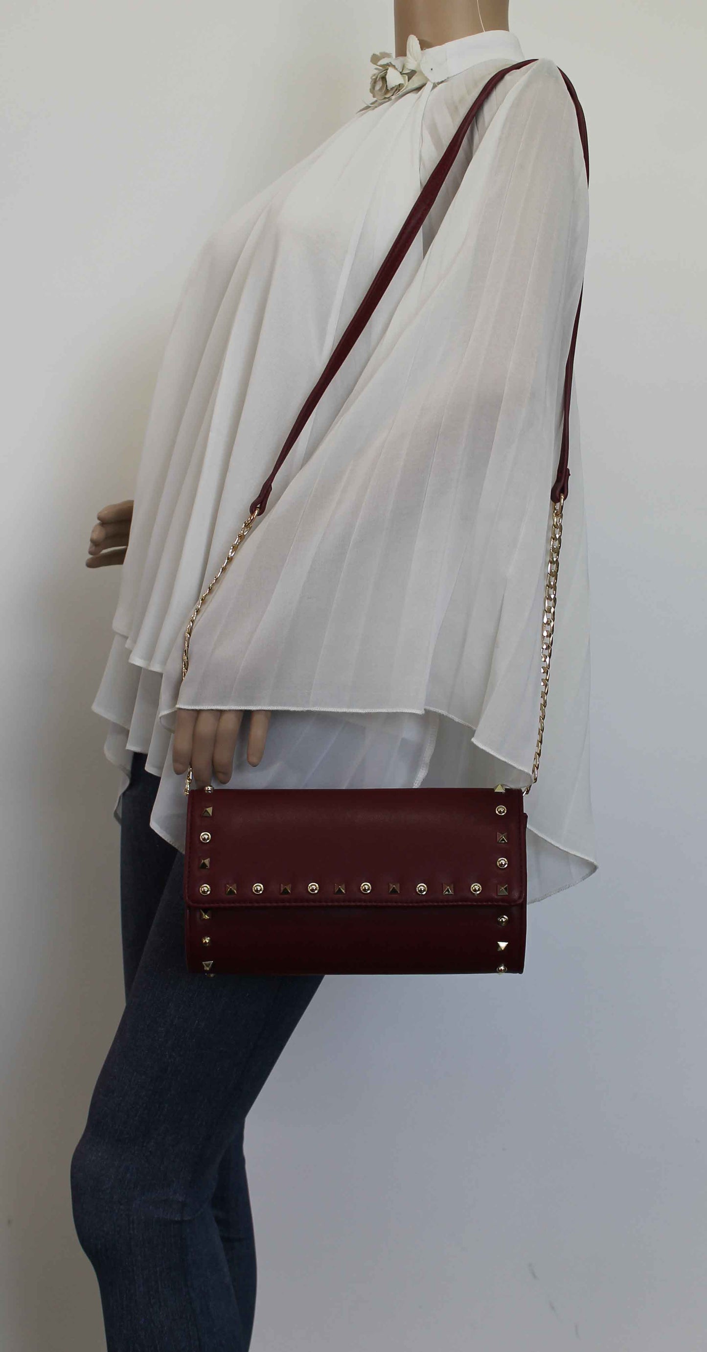 SWANKYSWANS Katie Clutch Bag Burgundy Cute Cheap Clutch Bag For Weddings School and Work