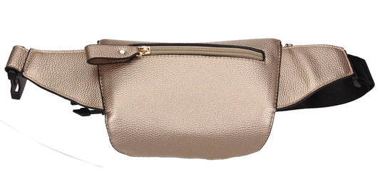 Brenna Faux Leather Stitched effect Belt Bag Champagne