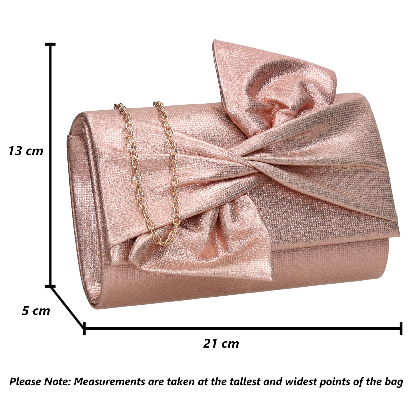 June Bow Style Clutch Bag Champagne