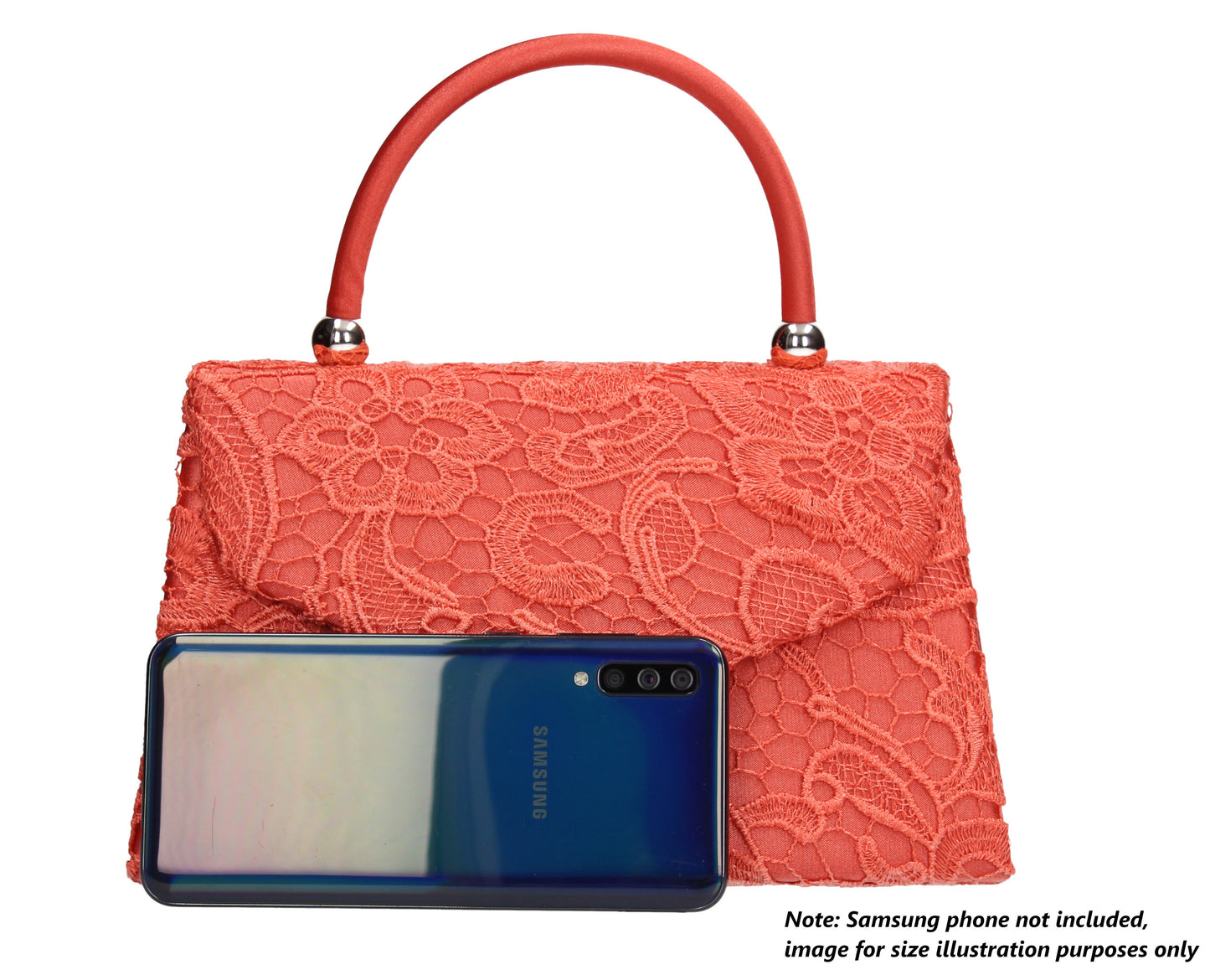 Kendall Lace Clutch Bag Coral
